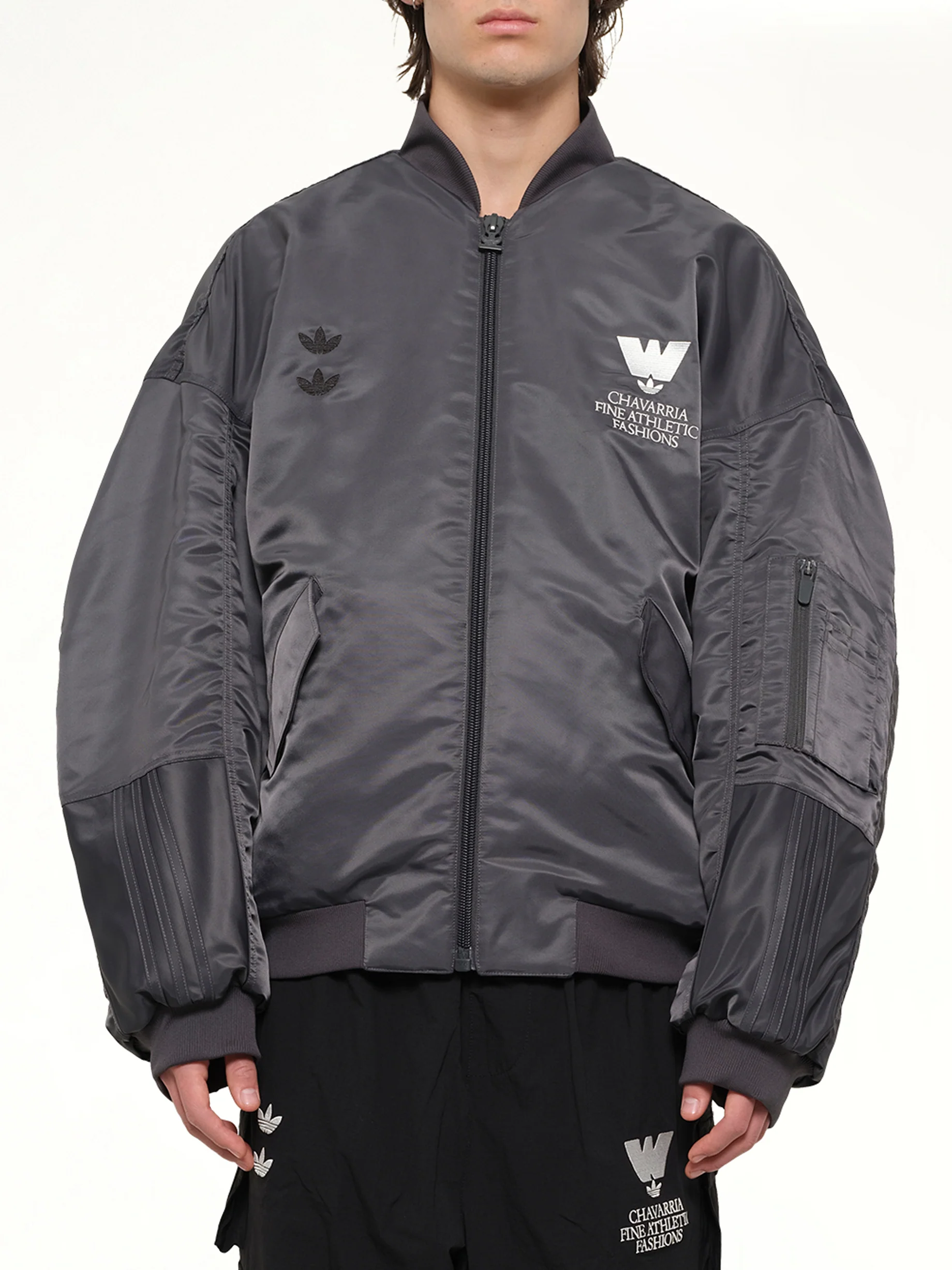 Adidas x WC Satin Bomber in Grey