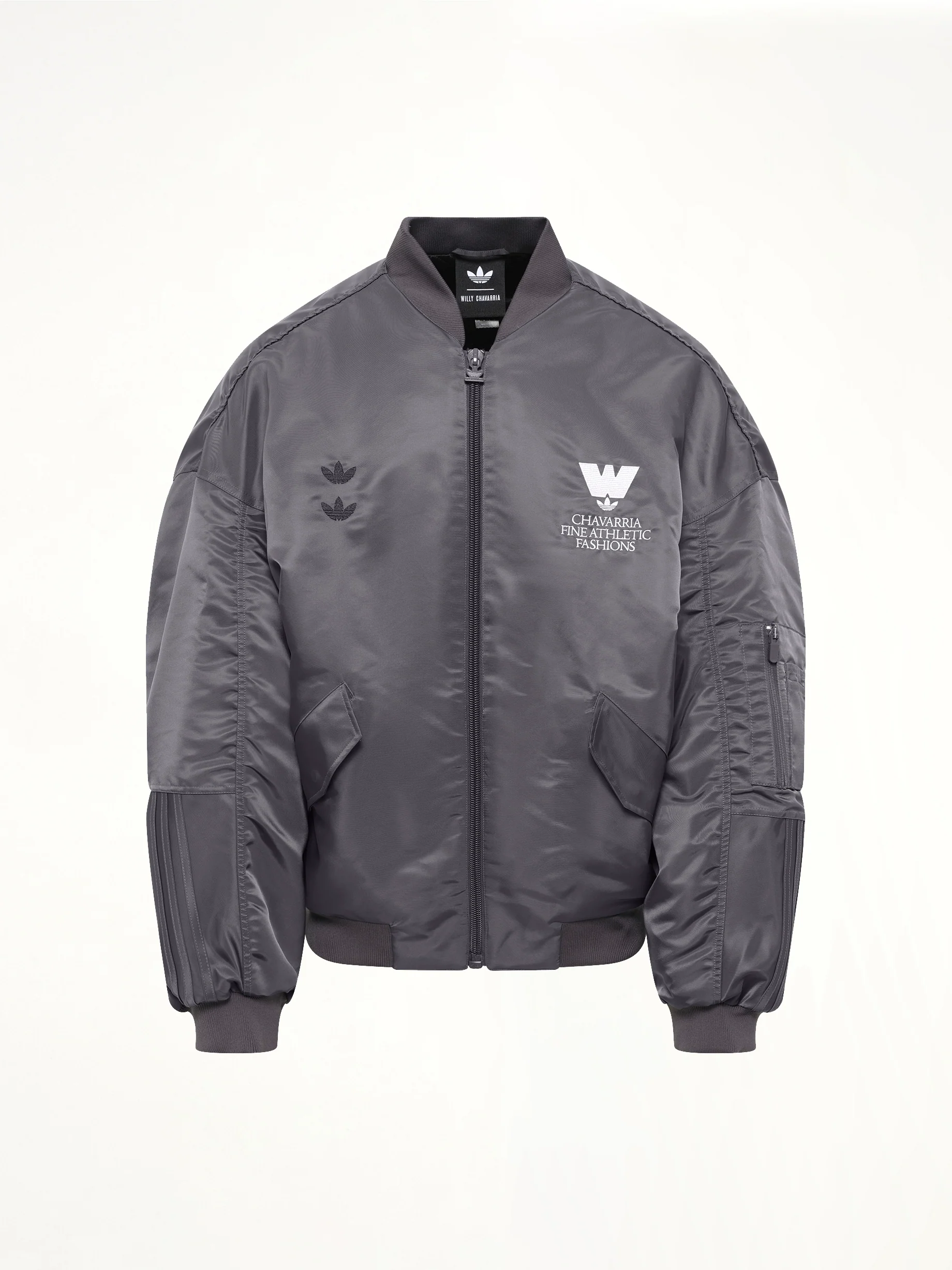 Adidas x WC Satin Bomber in Grey - Image 2