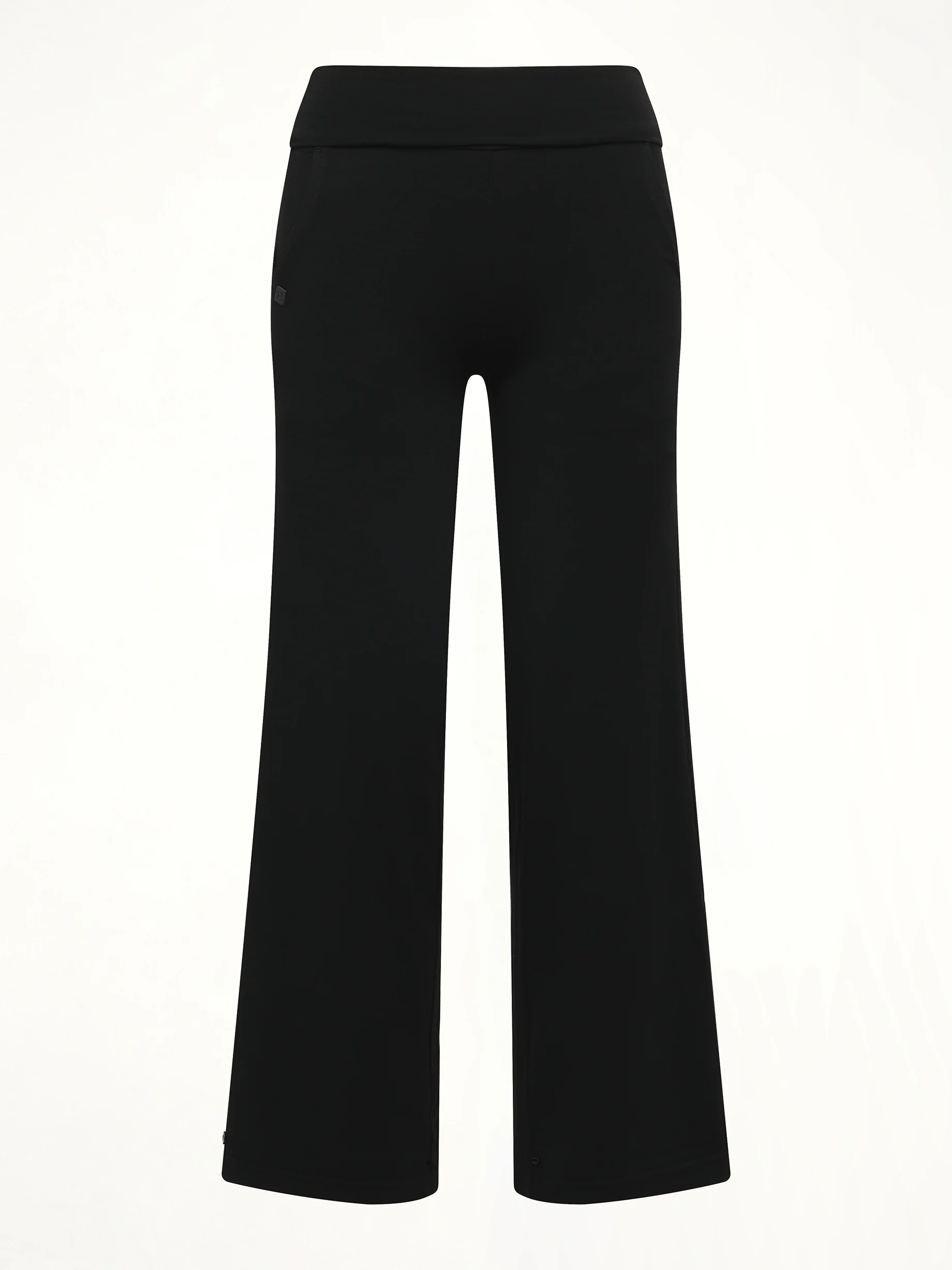 Afternoon Stretch Series - Folded High Waisted Pants in Black - Image 2