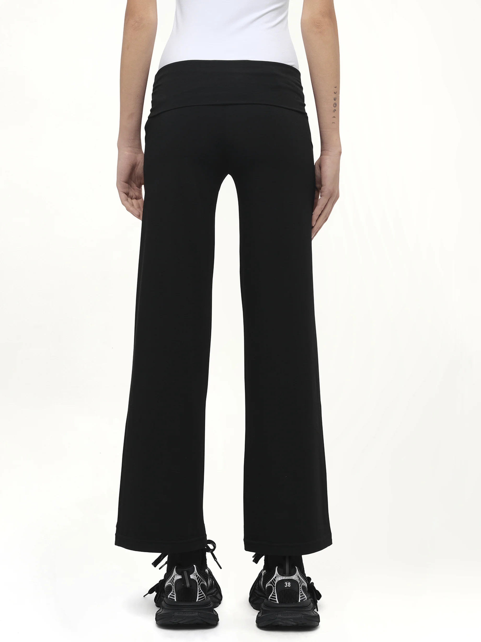 Afternoon Stretch Series - Folded High Waisted Pants in Black - Image 6