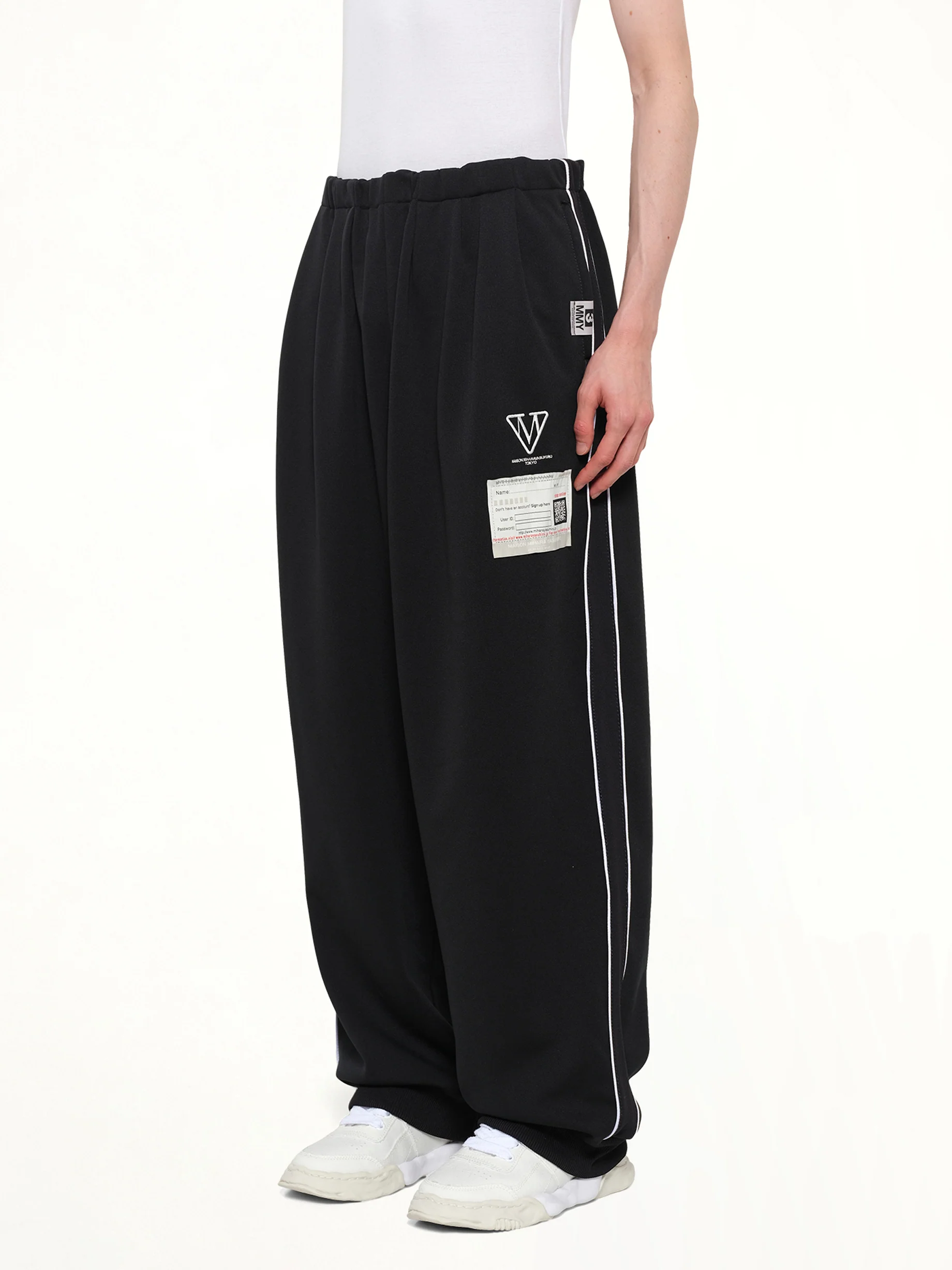 Amateur Sewn Track Pants in Black - Image 3