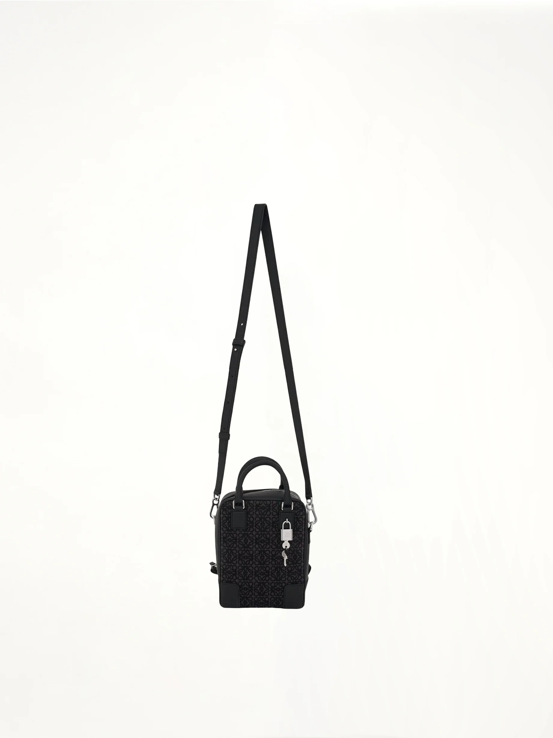 Amazona 15 Vertical Anagram in Jacquard and Calfskin in Anthracite