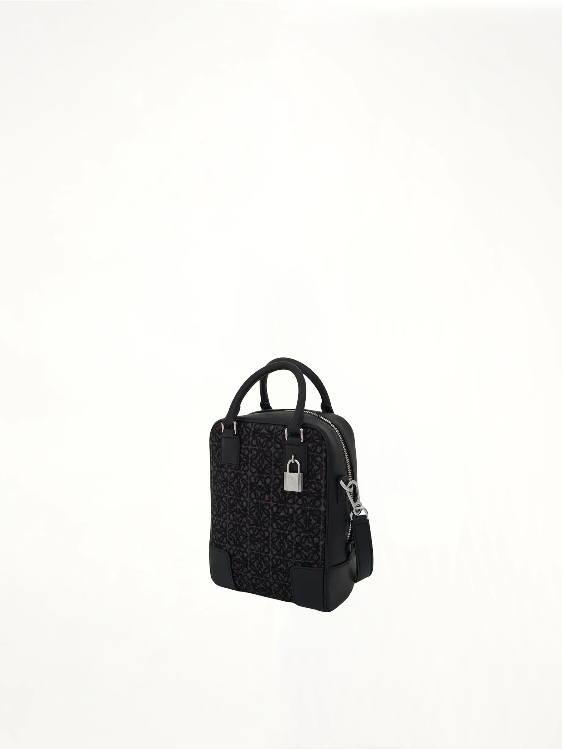 Amazona 15 Vertical Anagram in Jacquard and Calfskin in Anthracite - Image 2