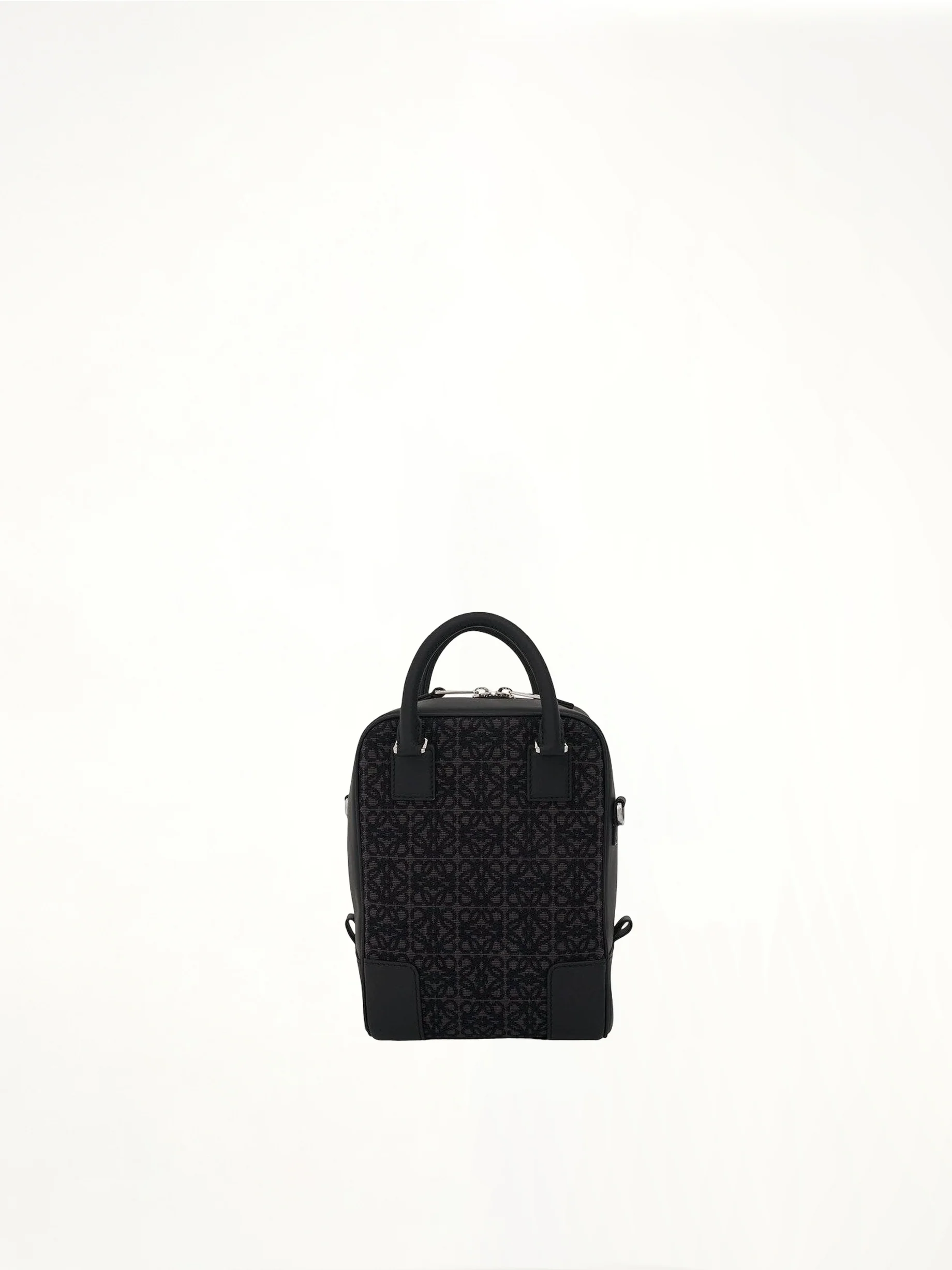 Amazona 15 Vertical Anagram in Jacquard and Calfskin in Anthracite - Image 3