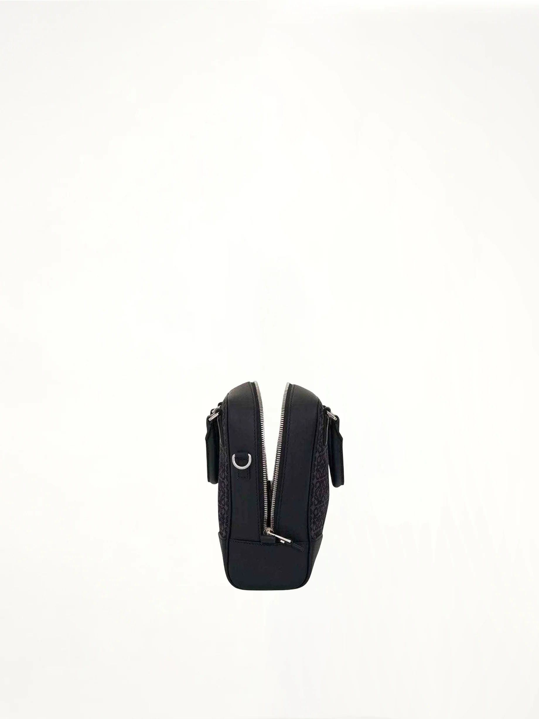 Amazona 15 Vertical Anagram in Jacquard and Calfskin in Anthracite - Image 5