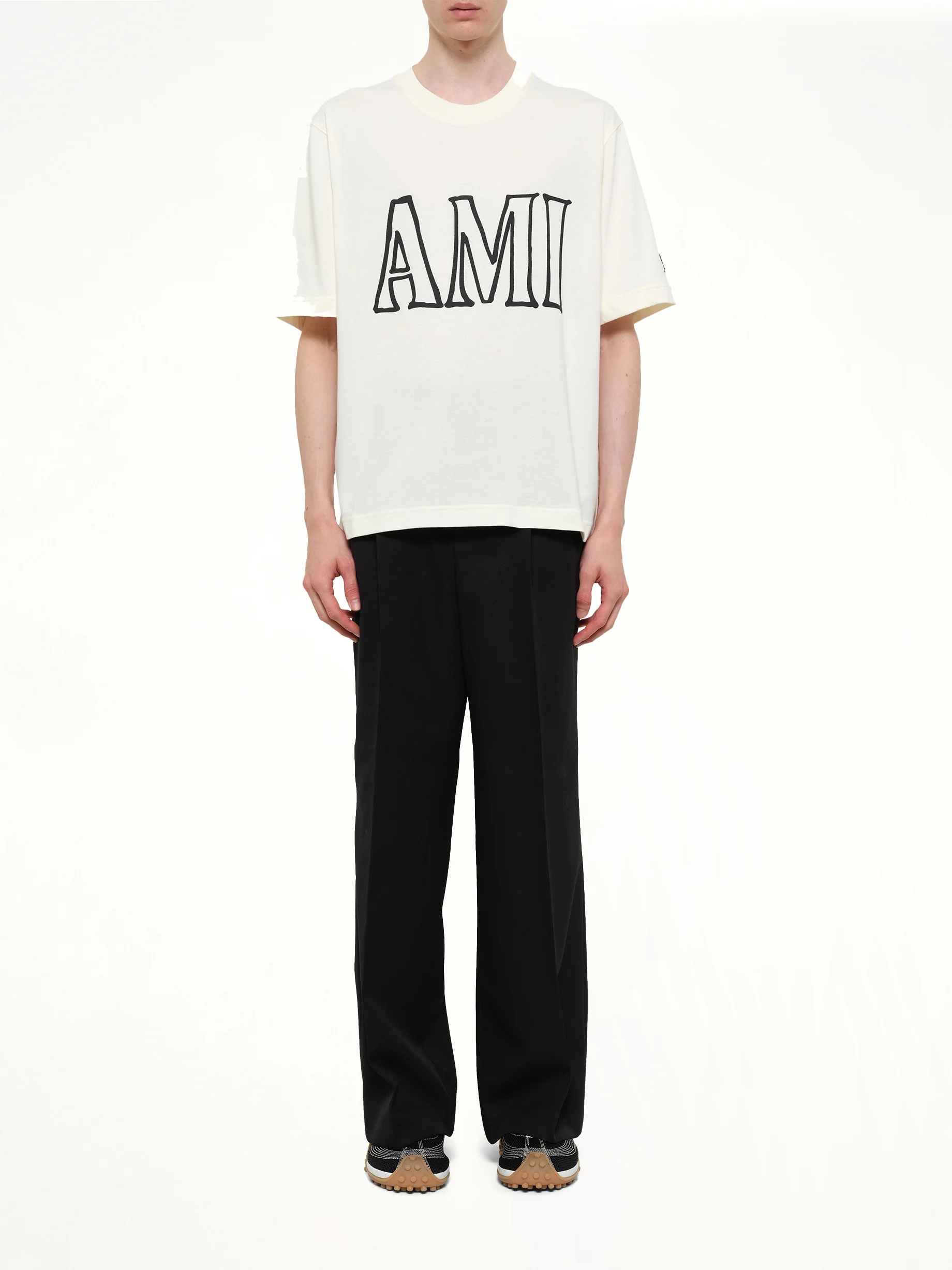Ami Paris Boxy Fit T-Shirt in White - Image 7