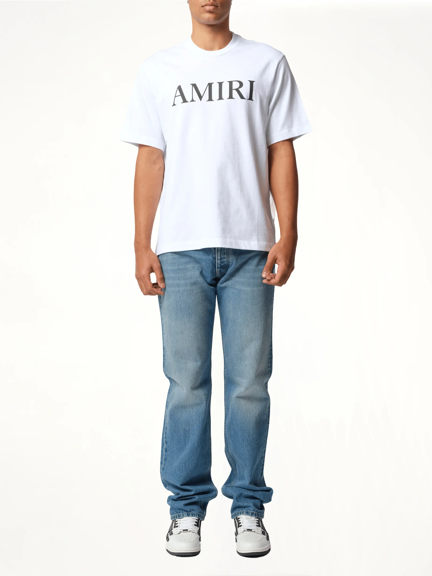 Amiri Core Logo T-Shirt in White/Black - Image 4