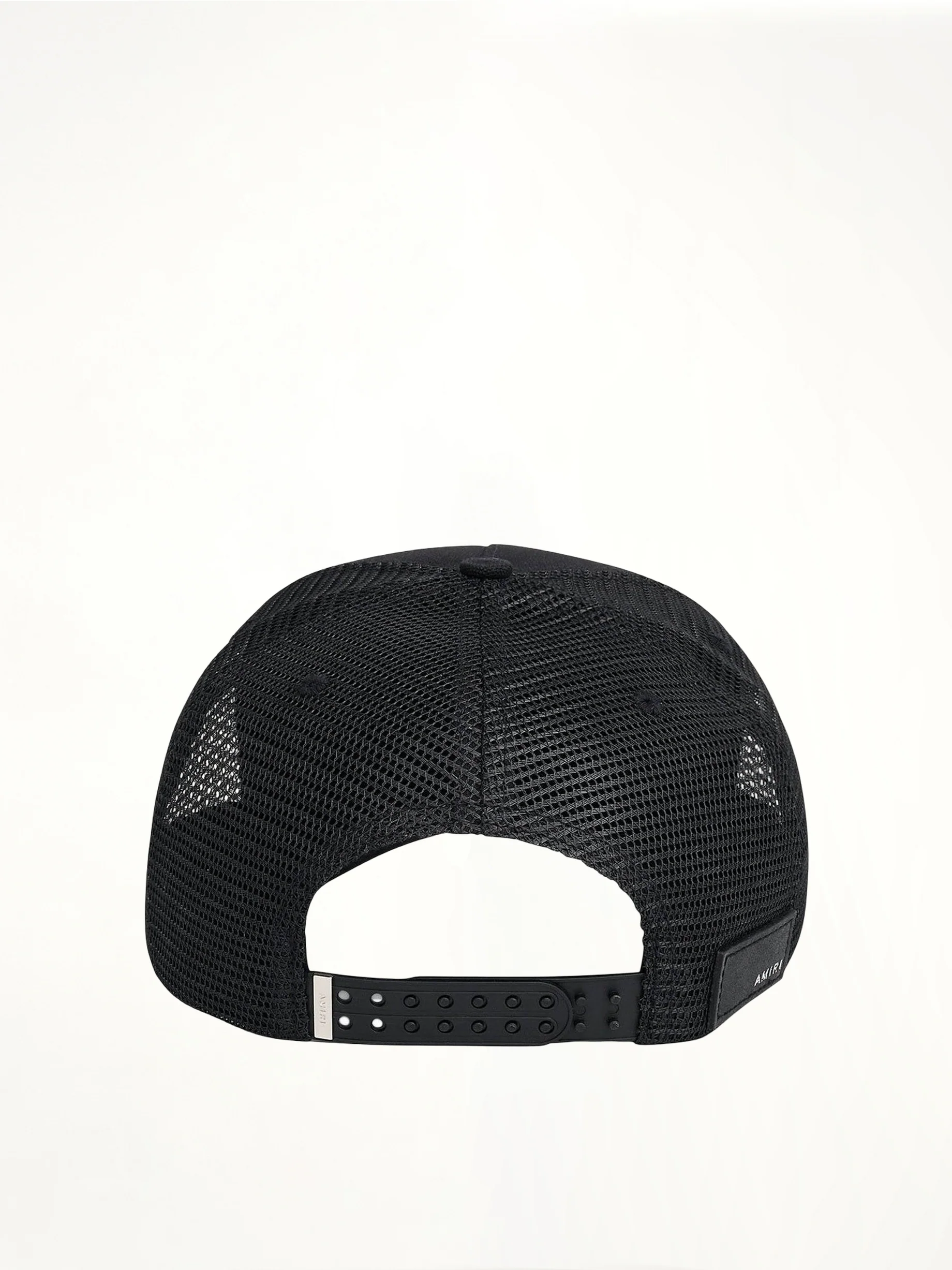 Amiri Core Logo Trucker Hat in Black/White - Image 3