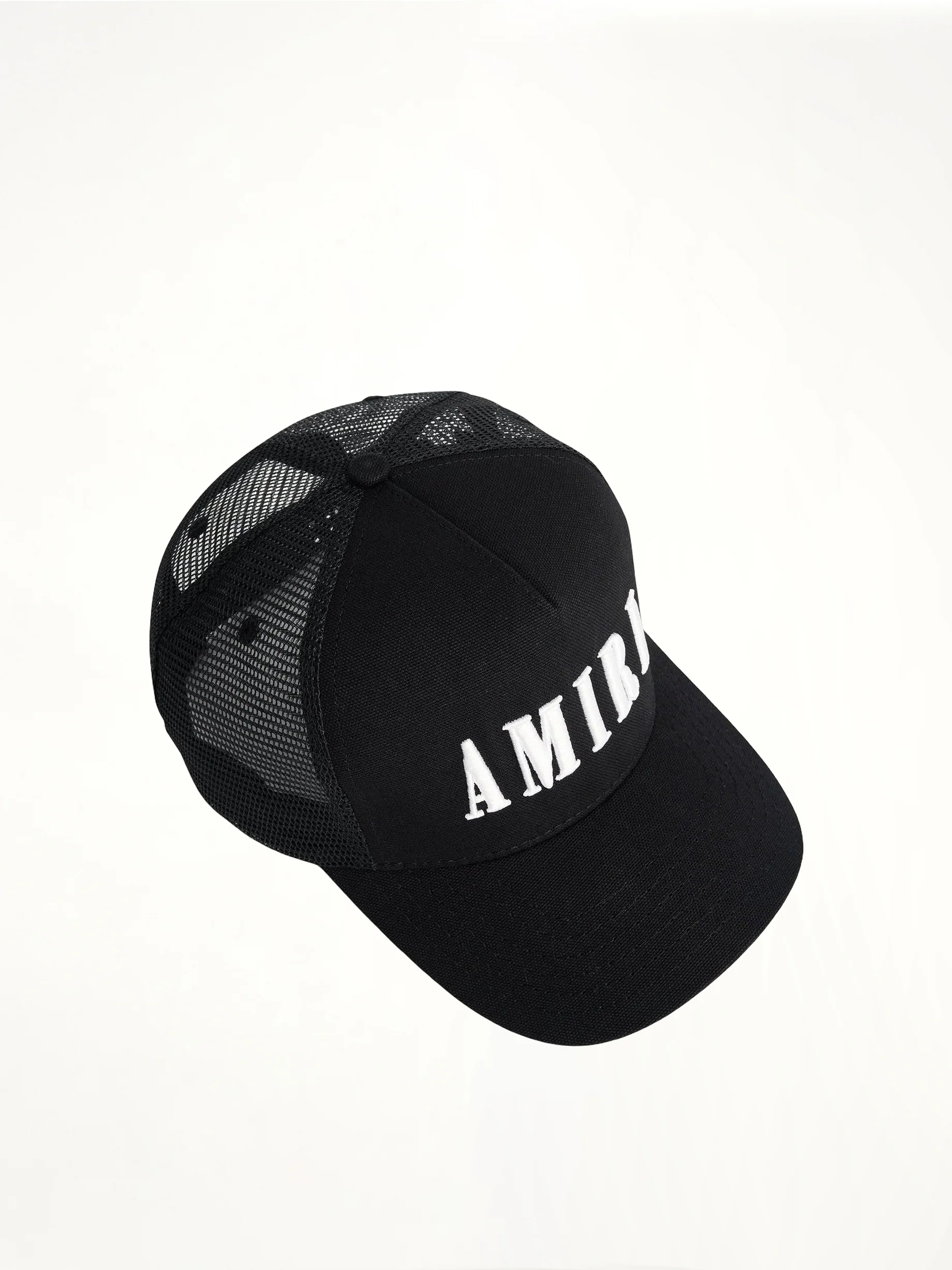 Amiri Core Logo Trucker Hat in Black/White - Image 4