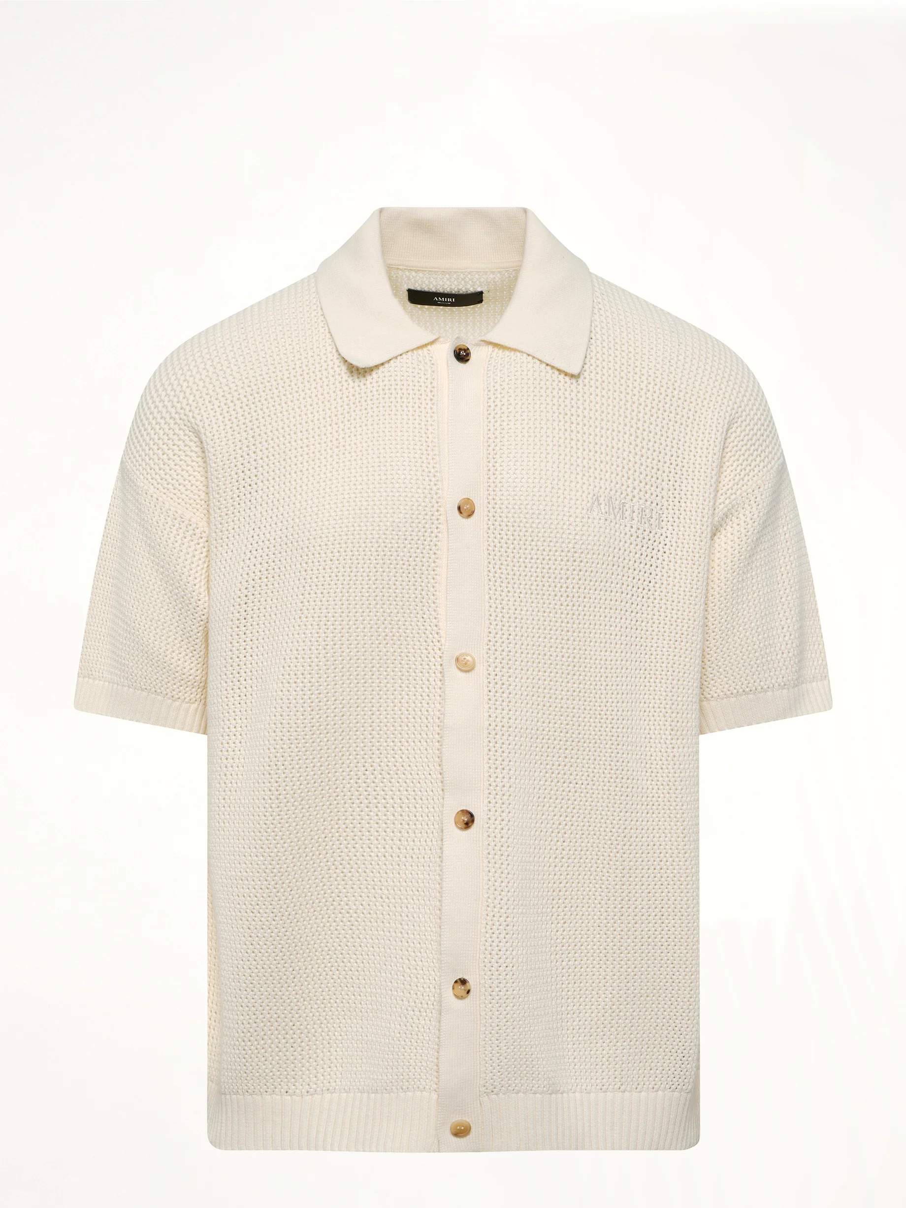 Amiri Crochet Mesh Shirt in Ivory - Image 2