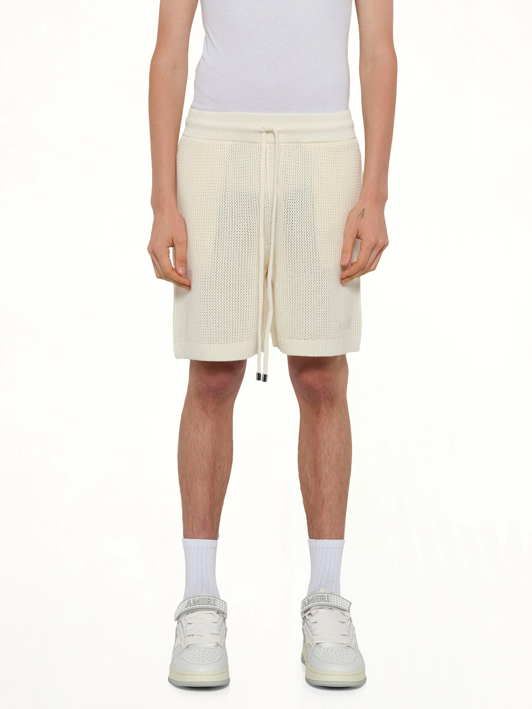 Amiri Crochet Mesh Short in Ivory