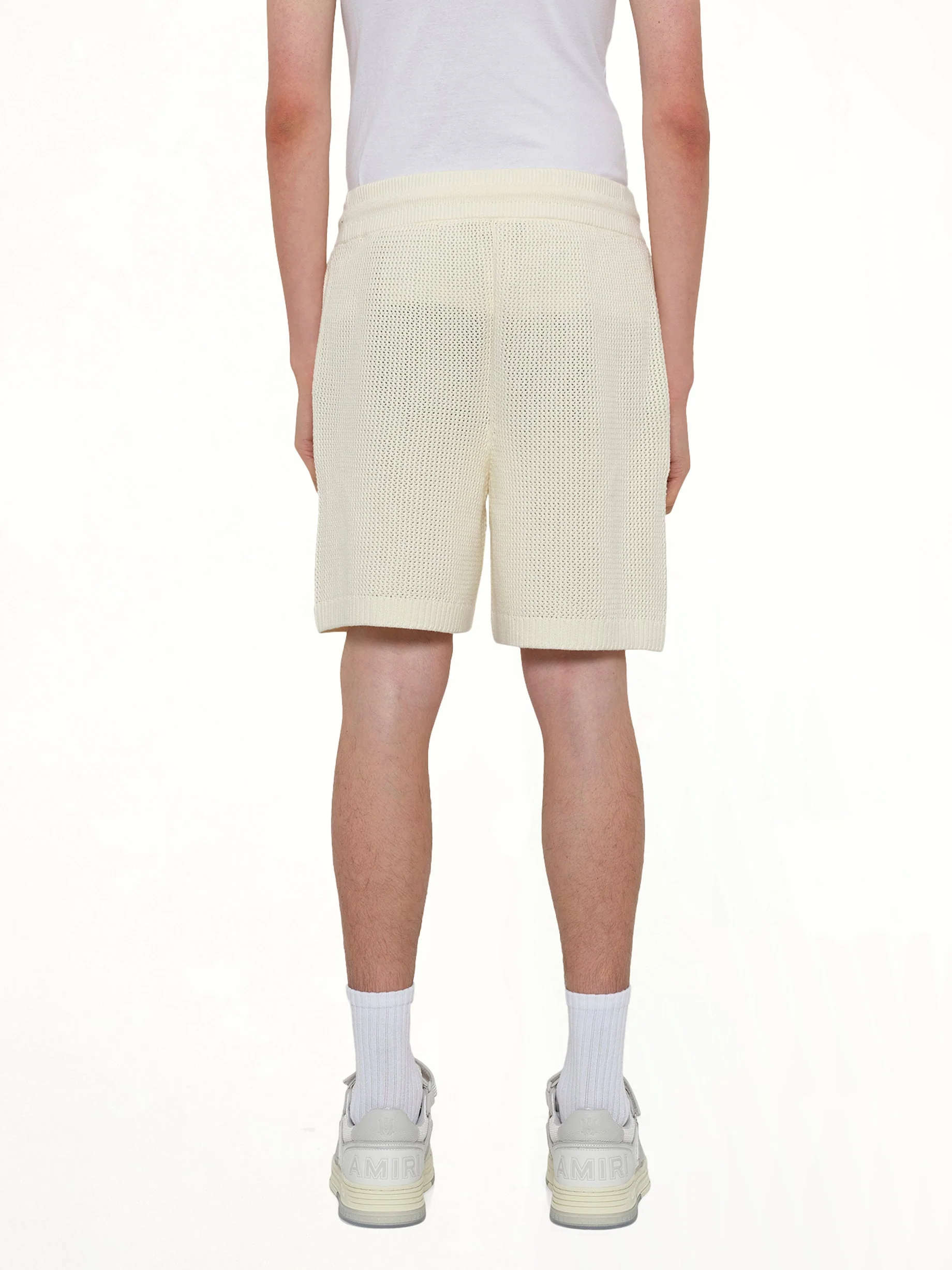 Amiri Crochet Mesh Short in Ivory - Image 5