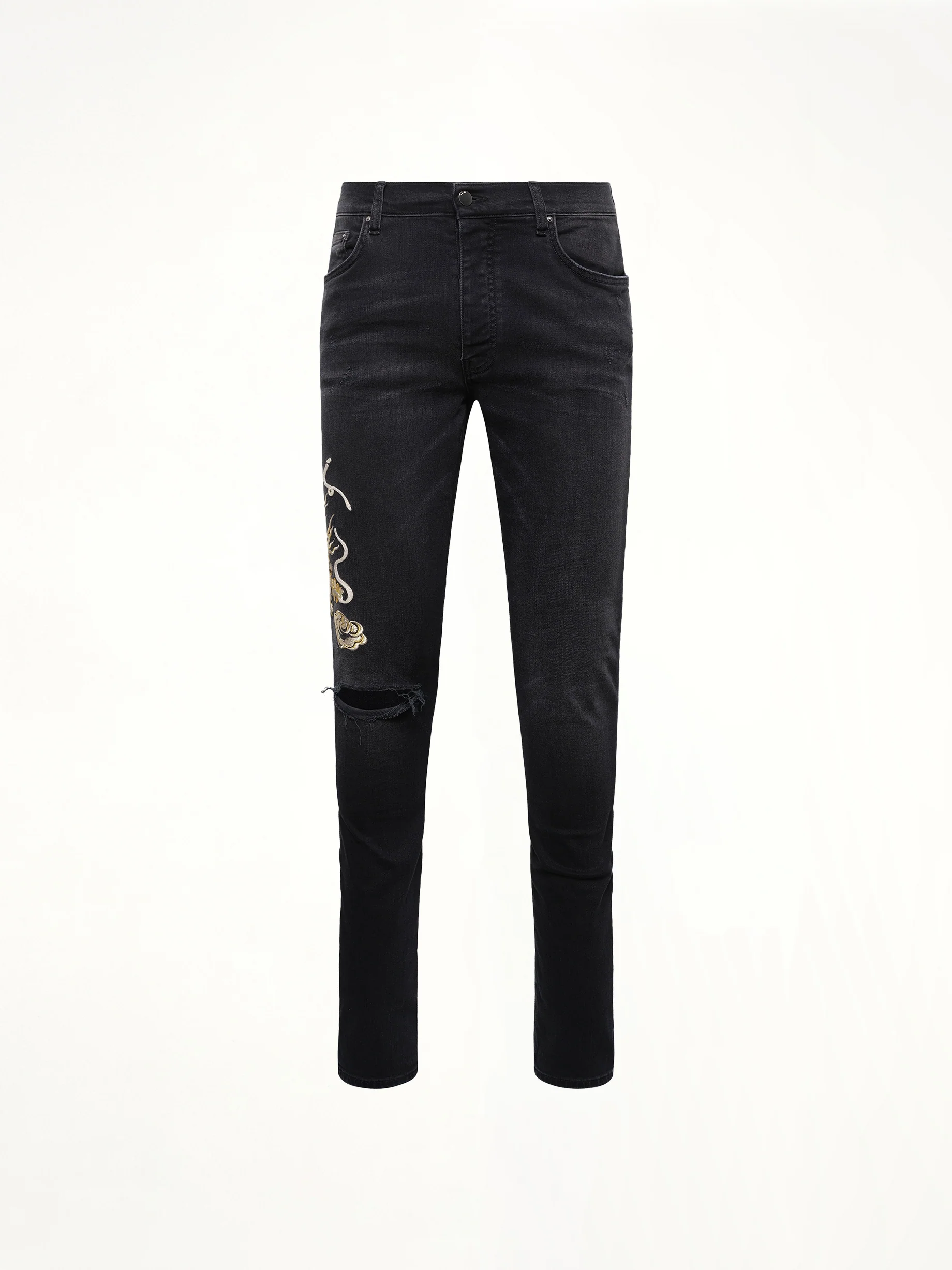 Amiri Dragon Repair Slim Jean in Dust Black - Image 2