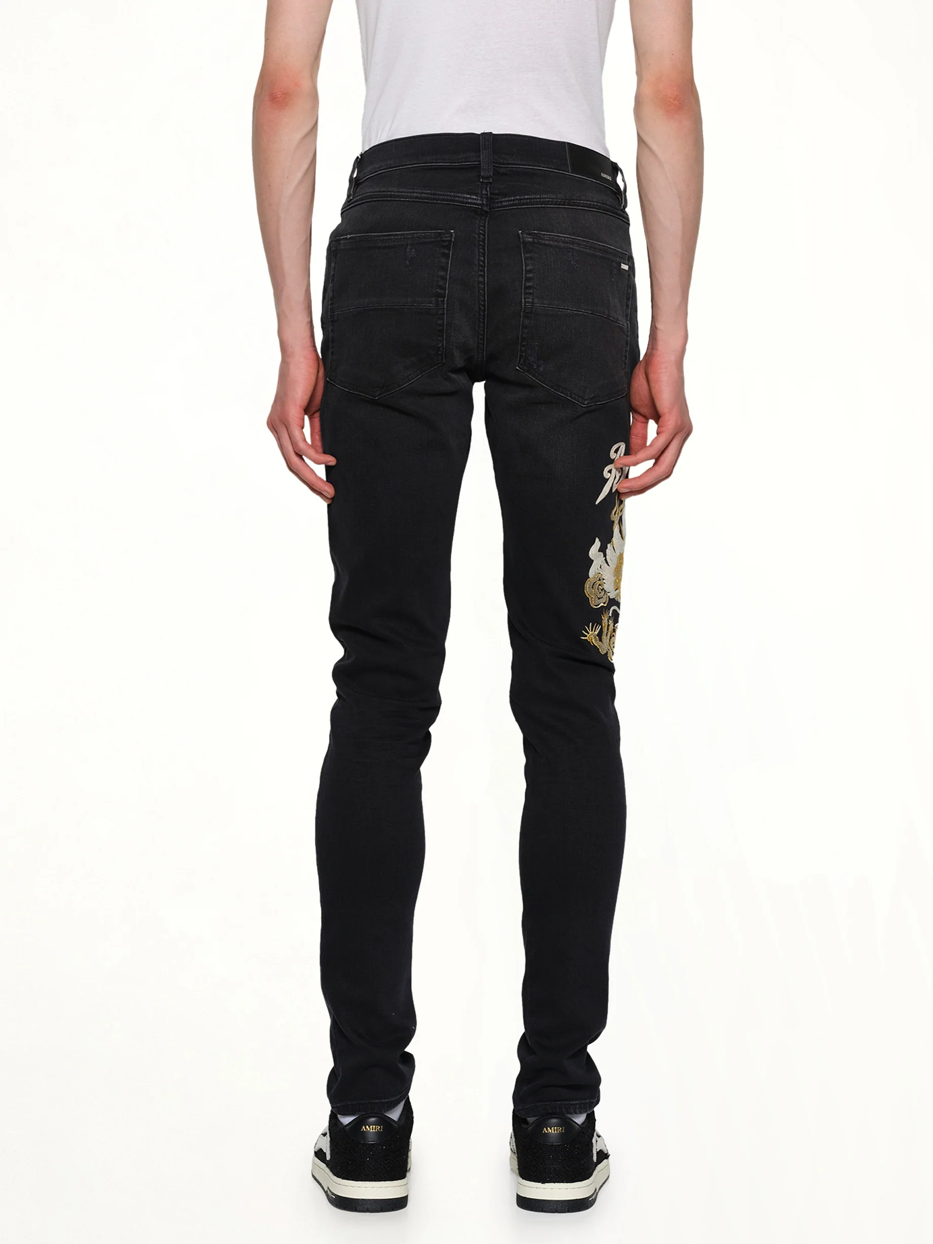 Amiri Dragon Repair Slim Jean in Dust Black - Image 5