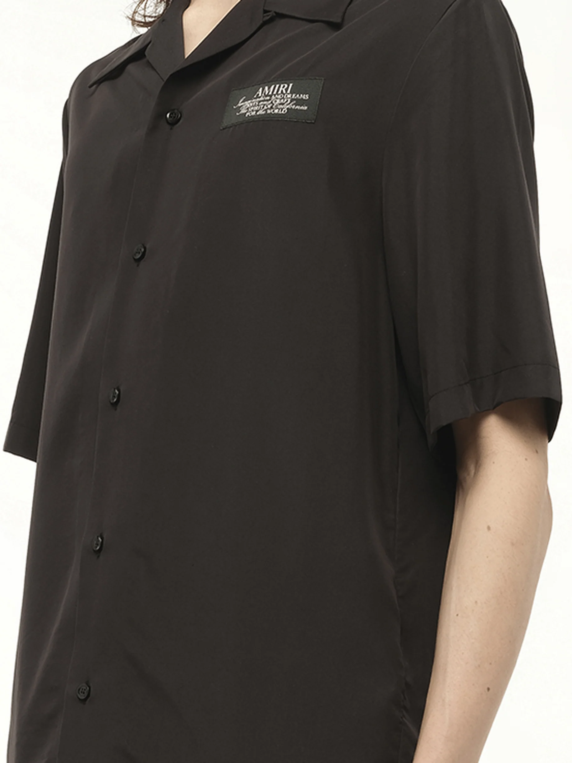 Amiri Spirit Bowling Shirt in Black - Image 3