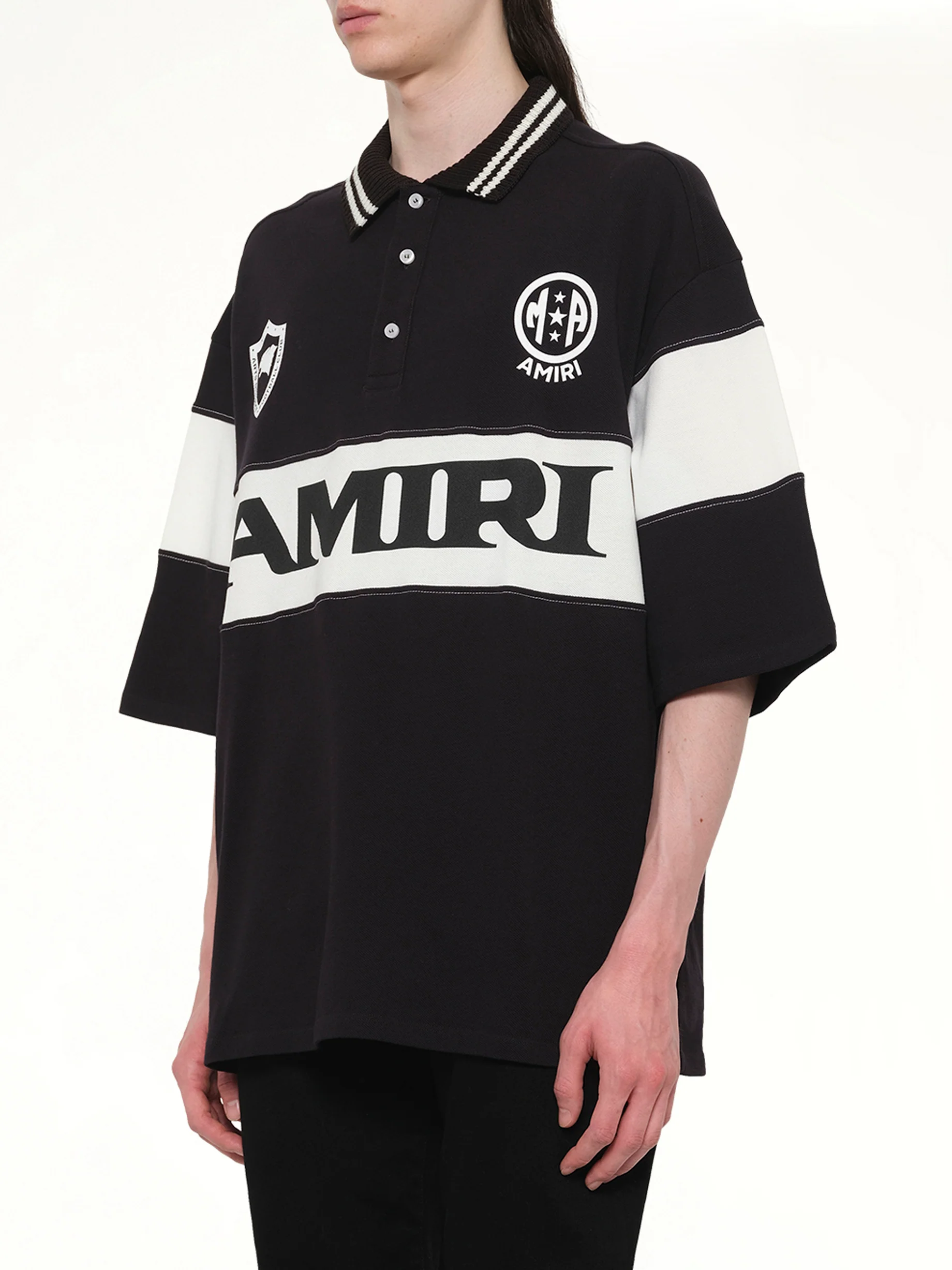 Amiri Sport Oversized Polo in Black - Image 3