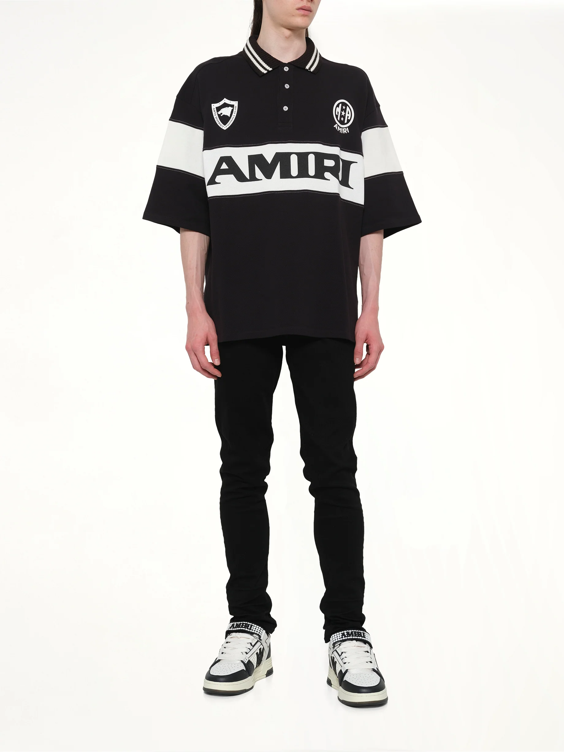 Amiri Sport Oversized Polo in Black - Image 4