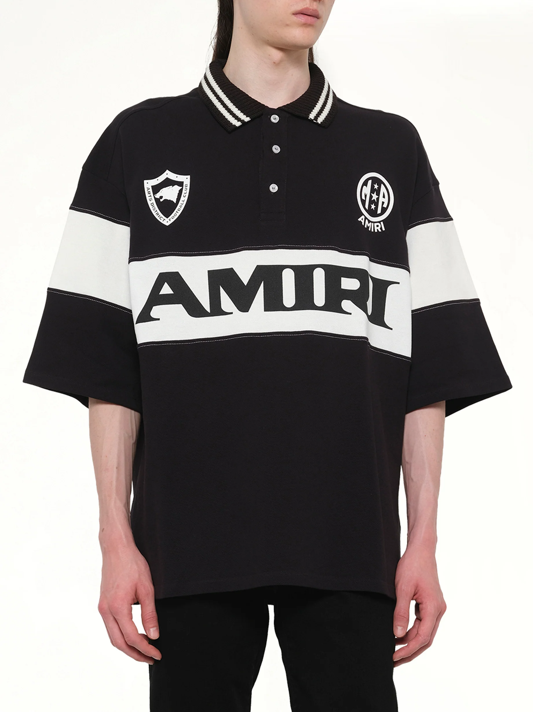 Amiri Sport Oversized Polo in Black - Image 6