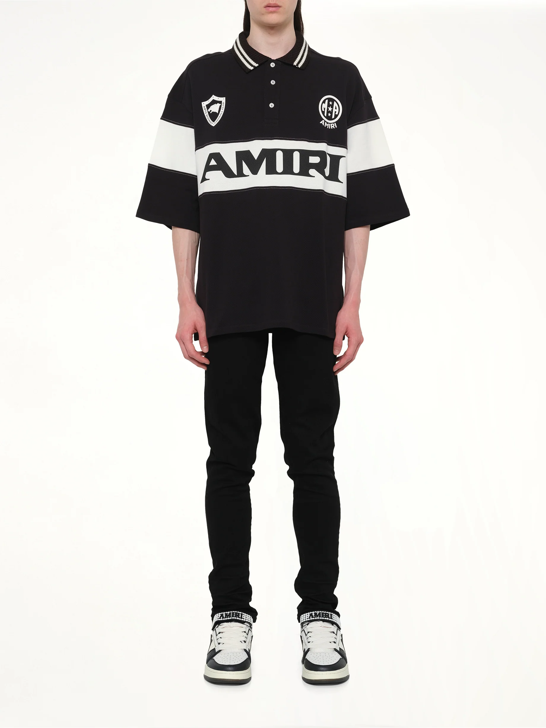 Amiri Sport Oversized Polo in Black - Image 7