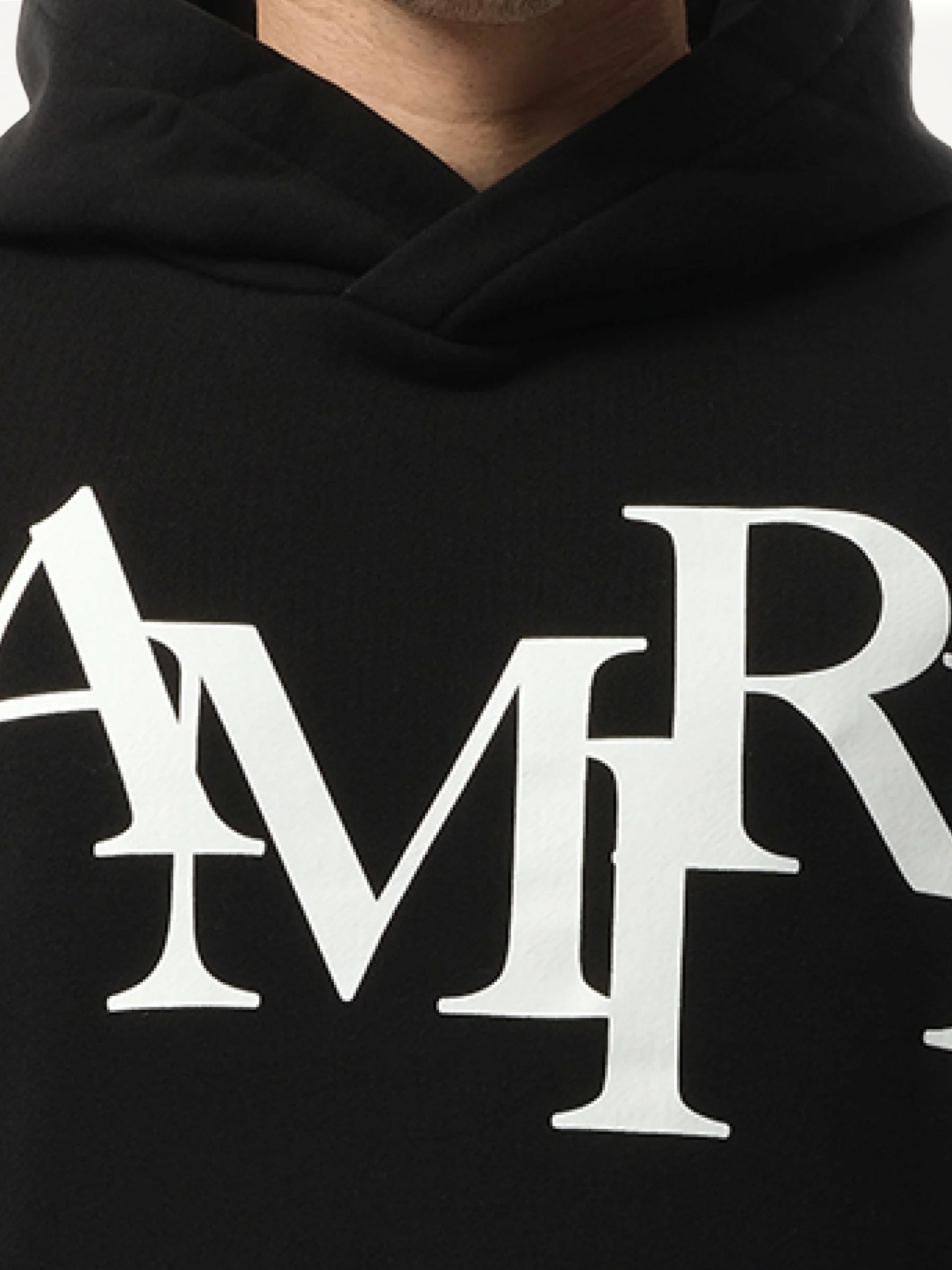 Amiri Staggered Hoodie in Black - Image 3