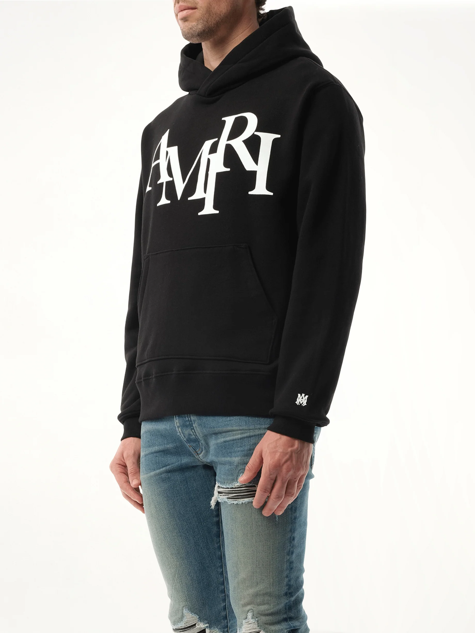 Amiri Staggered Hoodie in Black - Image 5