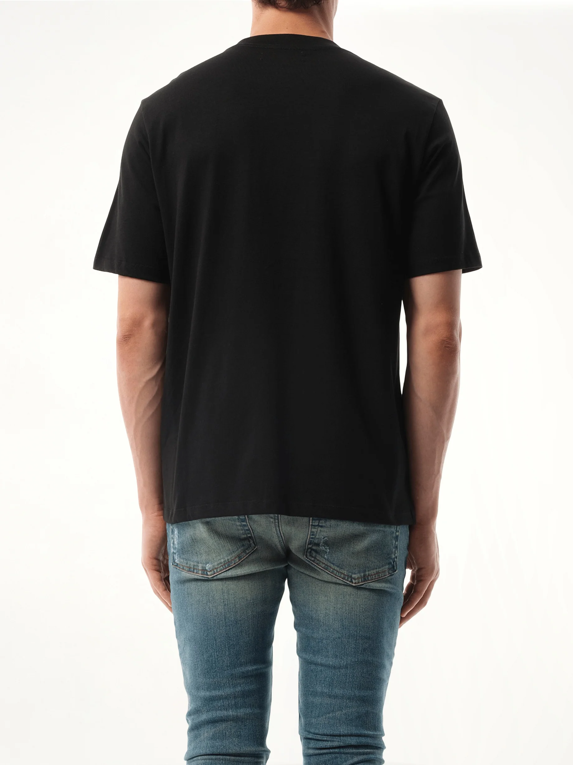 Amiri Staggered Logo T-Shirt in Black - Image 6