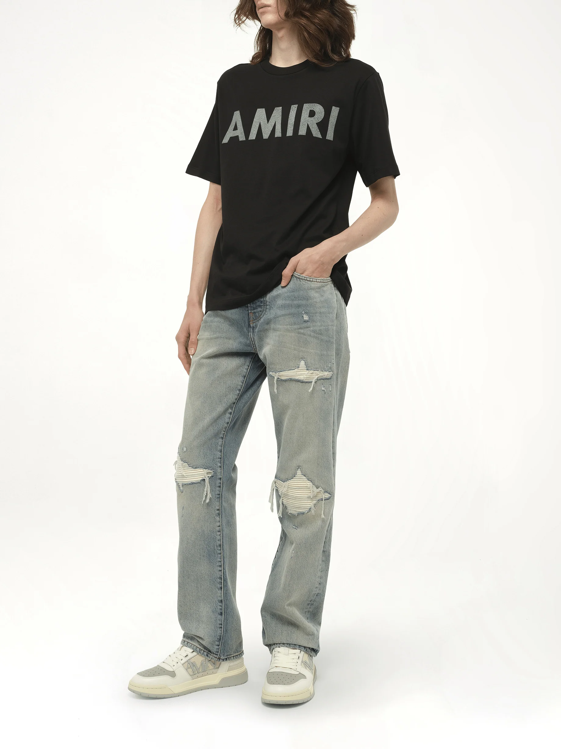 Amiri Stencil T-Shirt in Black - Image 4