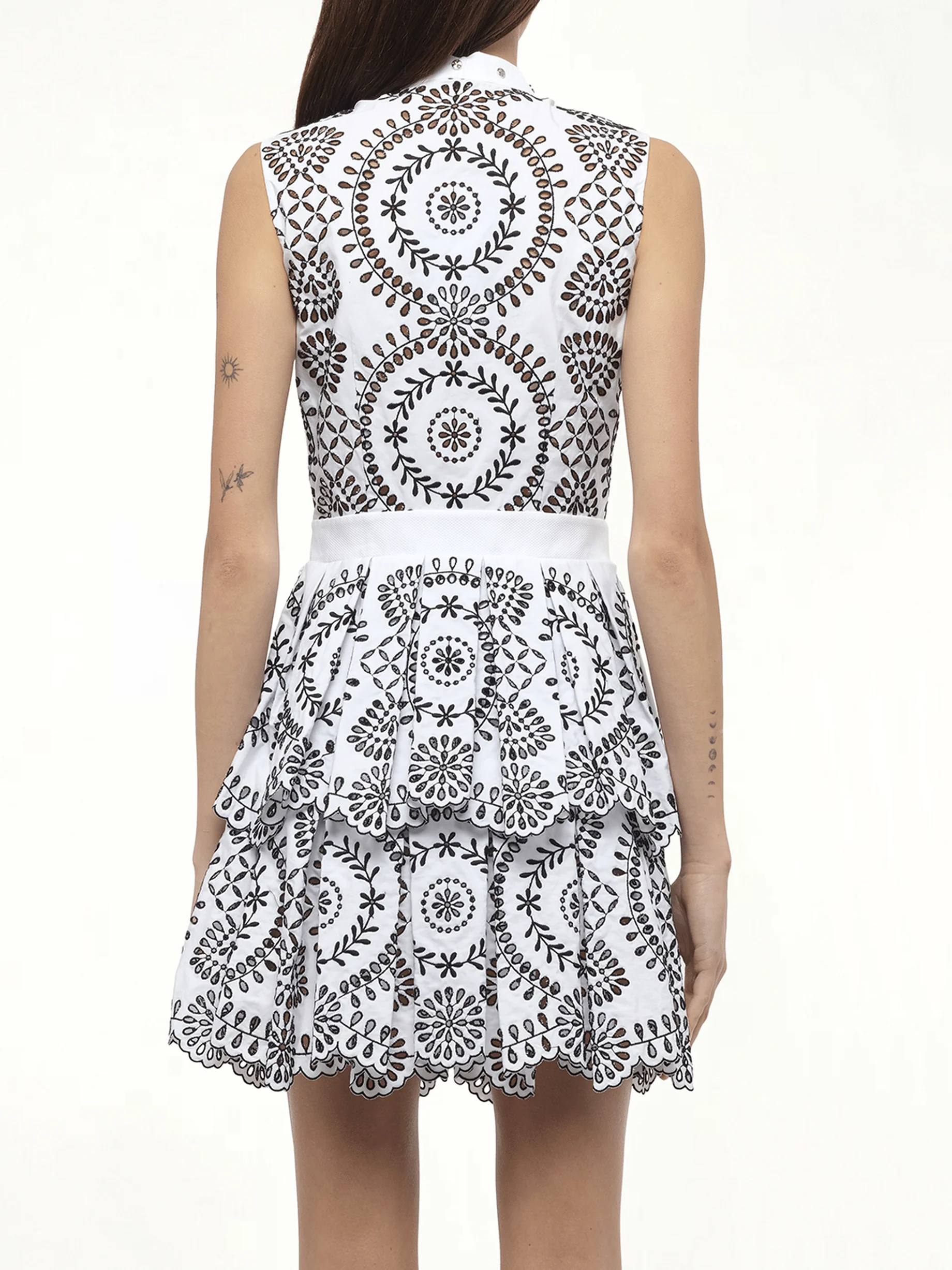Broderie Anglais Dress in White - Image 6