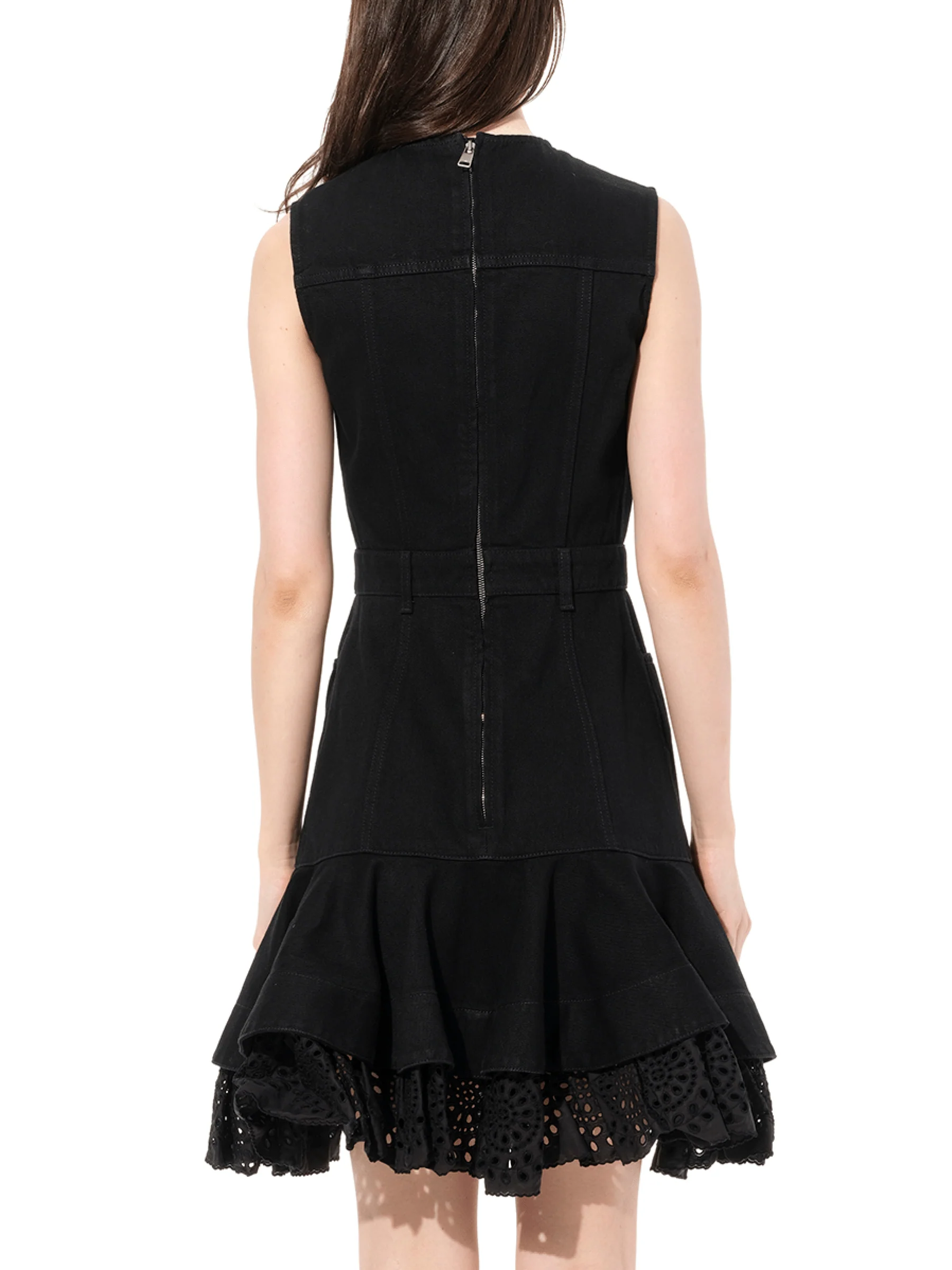Mini Denim Dress in Black - Image 6