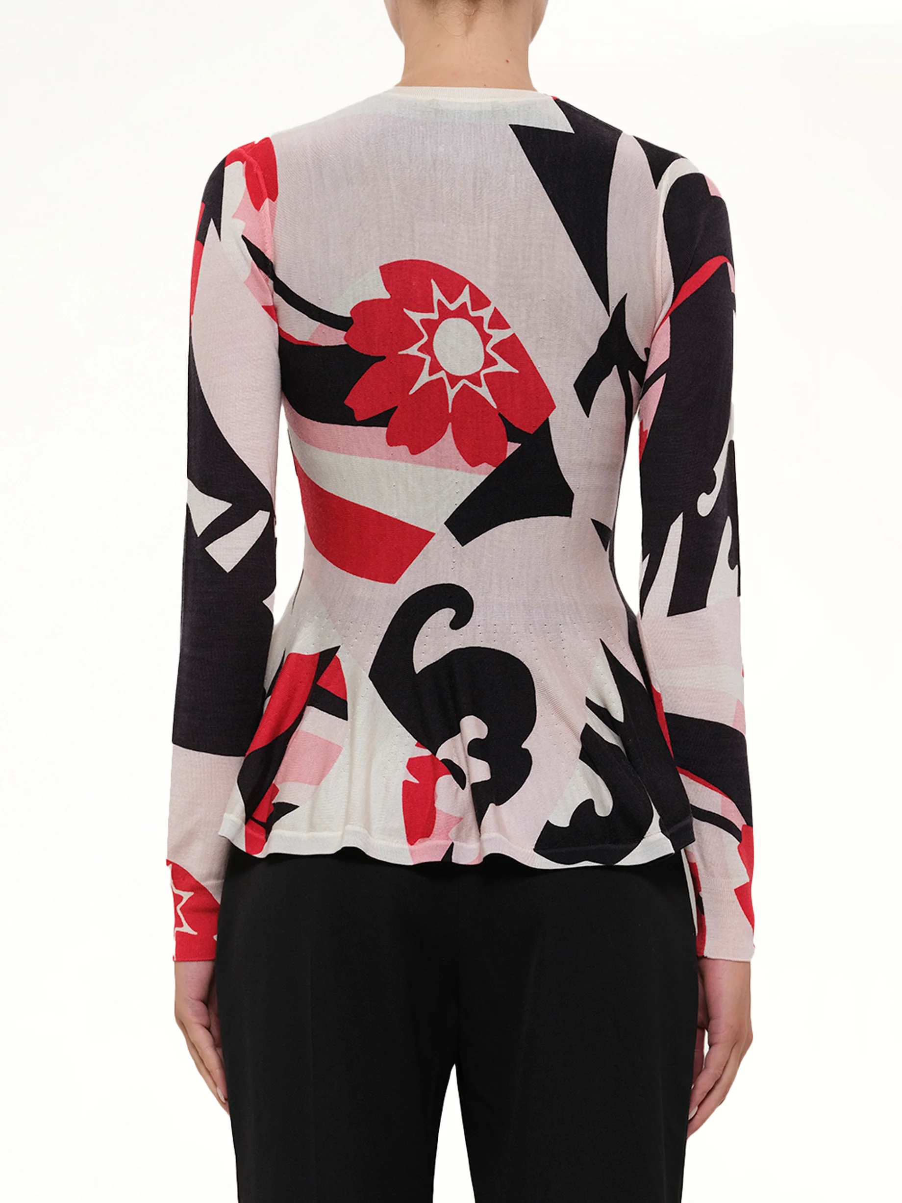 Knit Cardigan in Black/White - Image 3