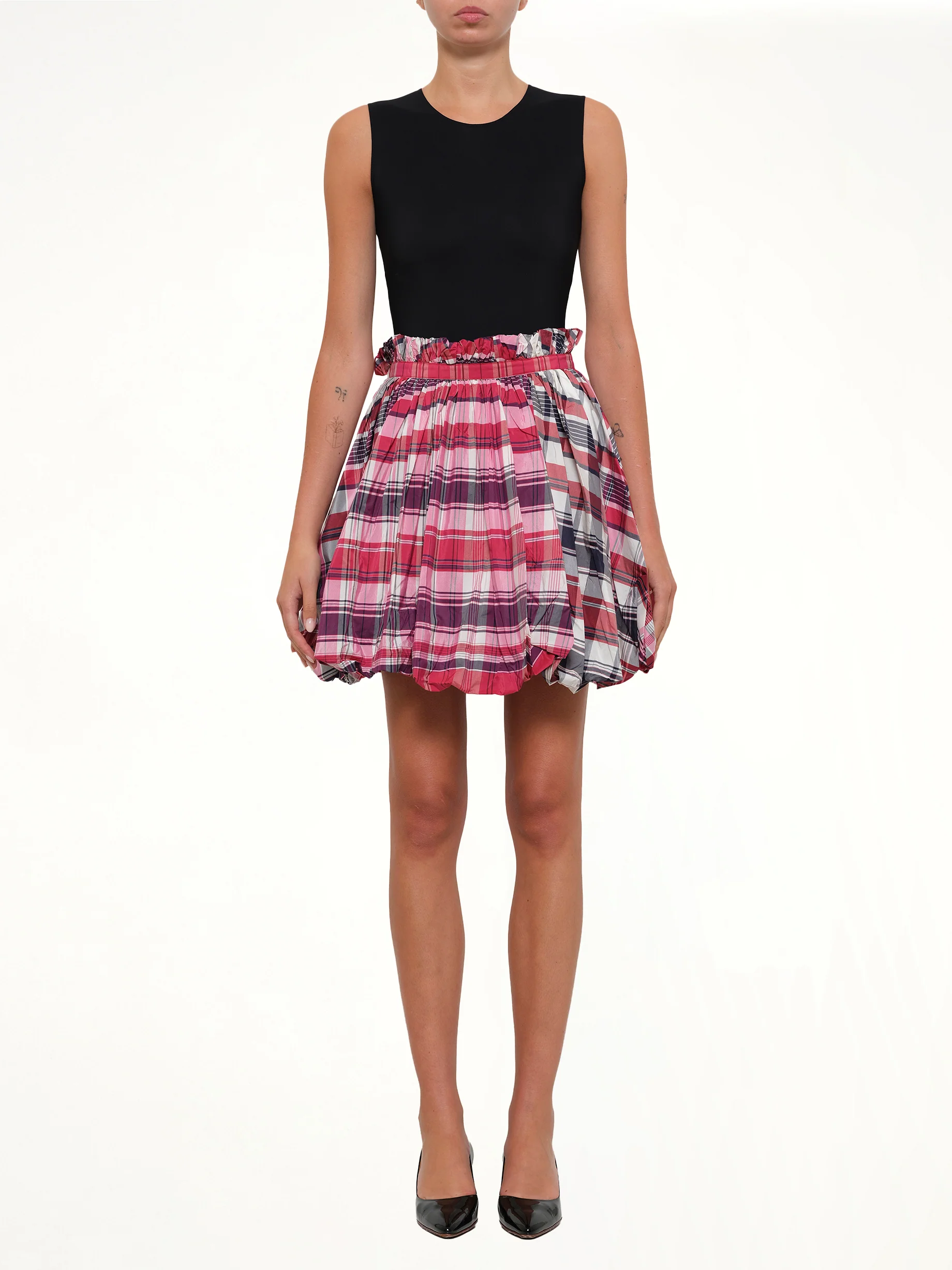 Amq - Country Mini Skirt in Red/Blk - Image 2