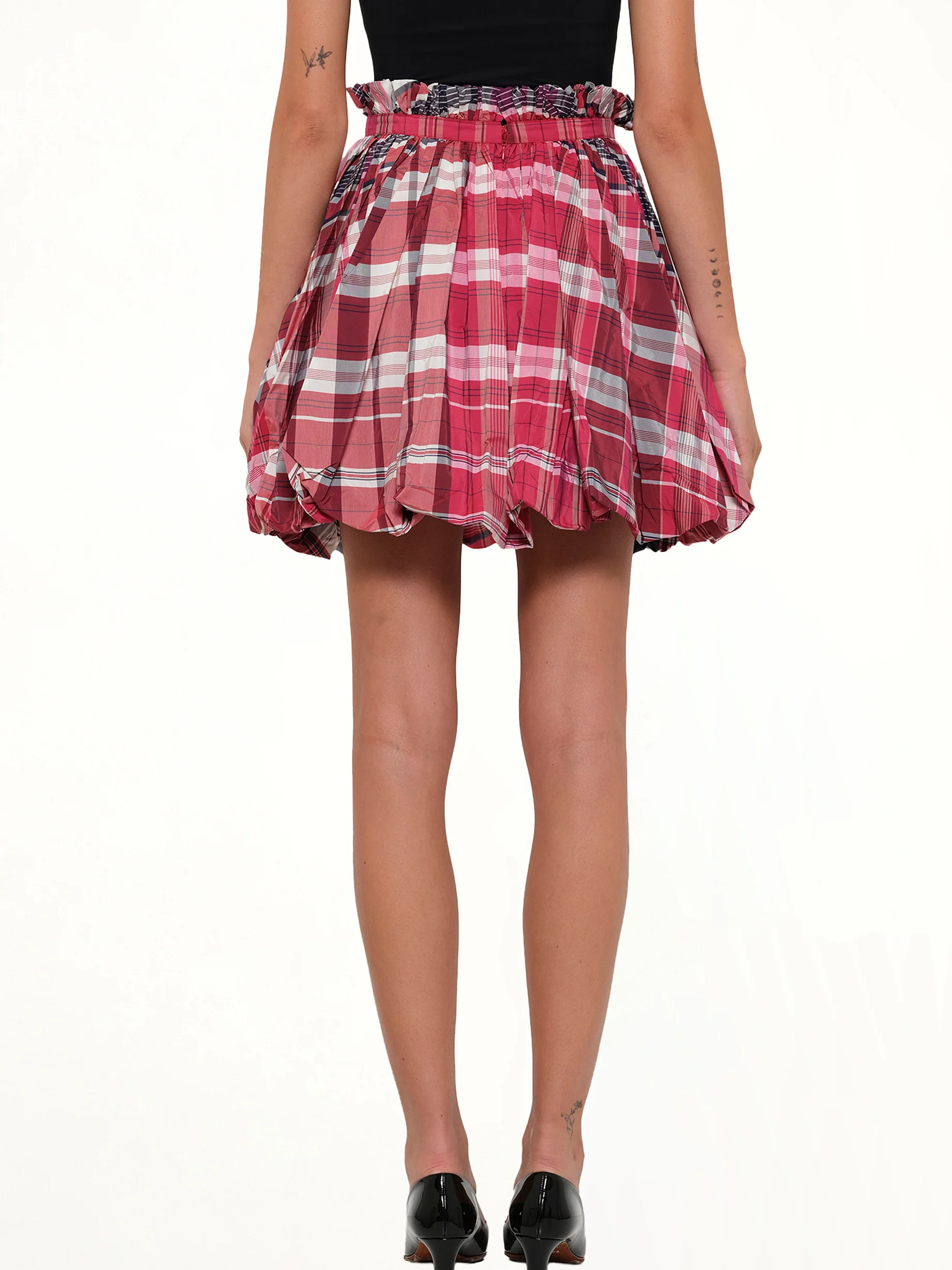 Amq - Country Mini Skirt in Red/Blk - Image 3