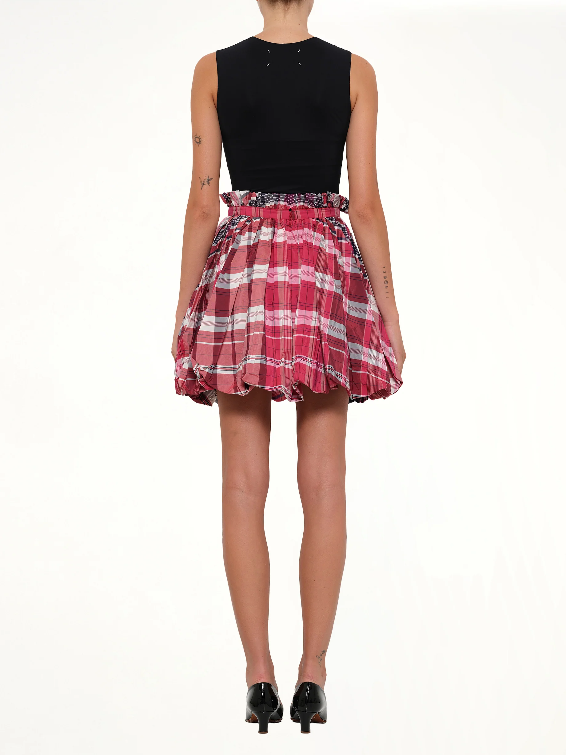 Amq - Country Mini Skirt in Red/Blk - Image 4