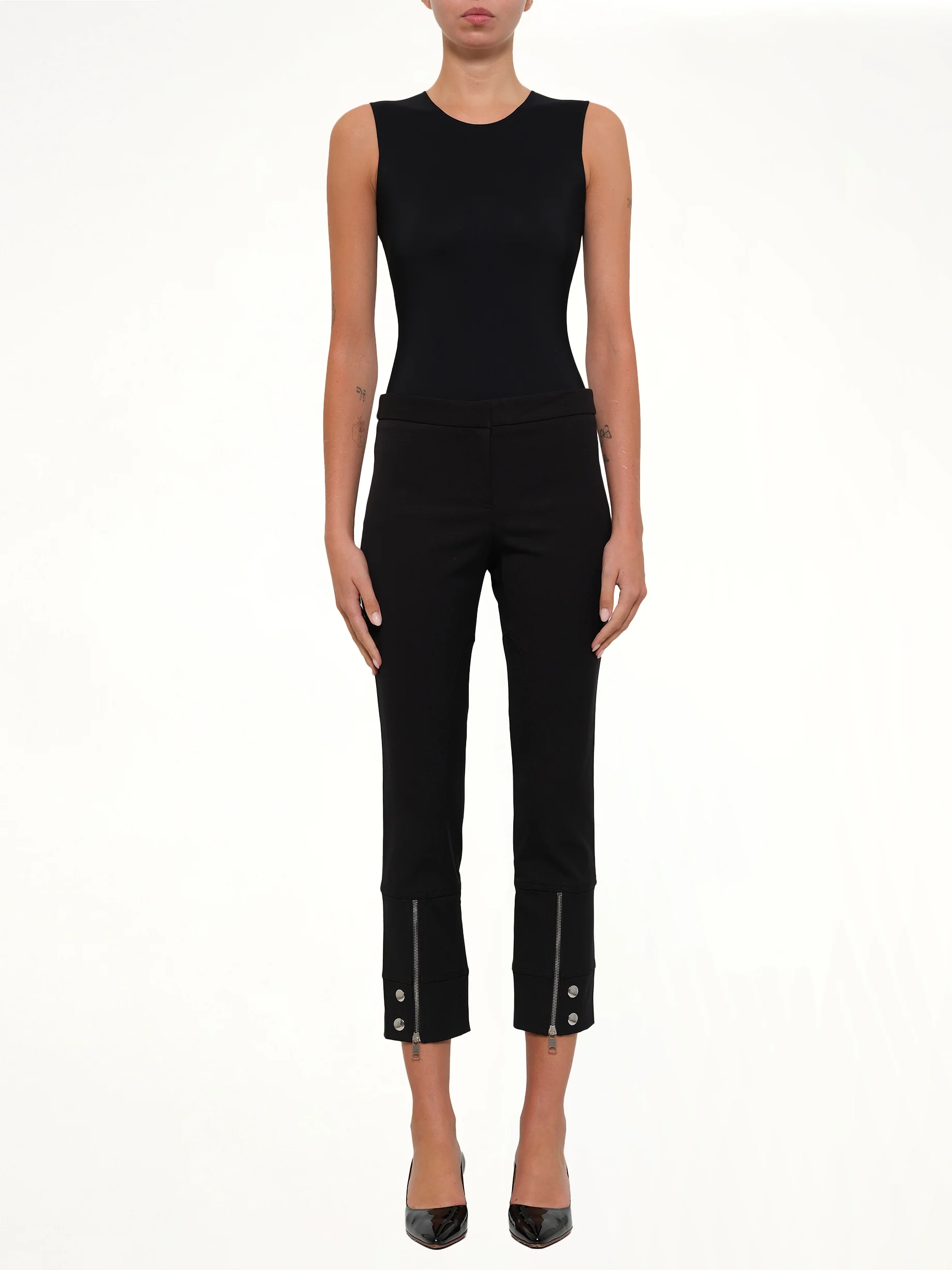 Fitted Zip Pants in Black - Image 2