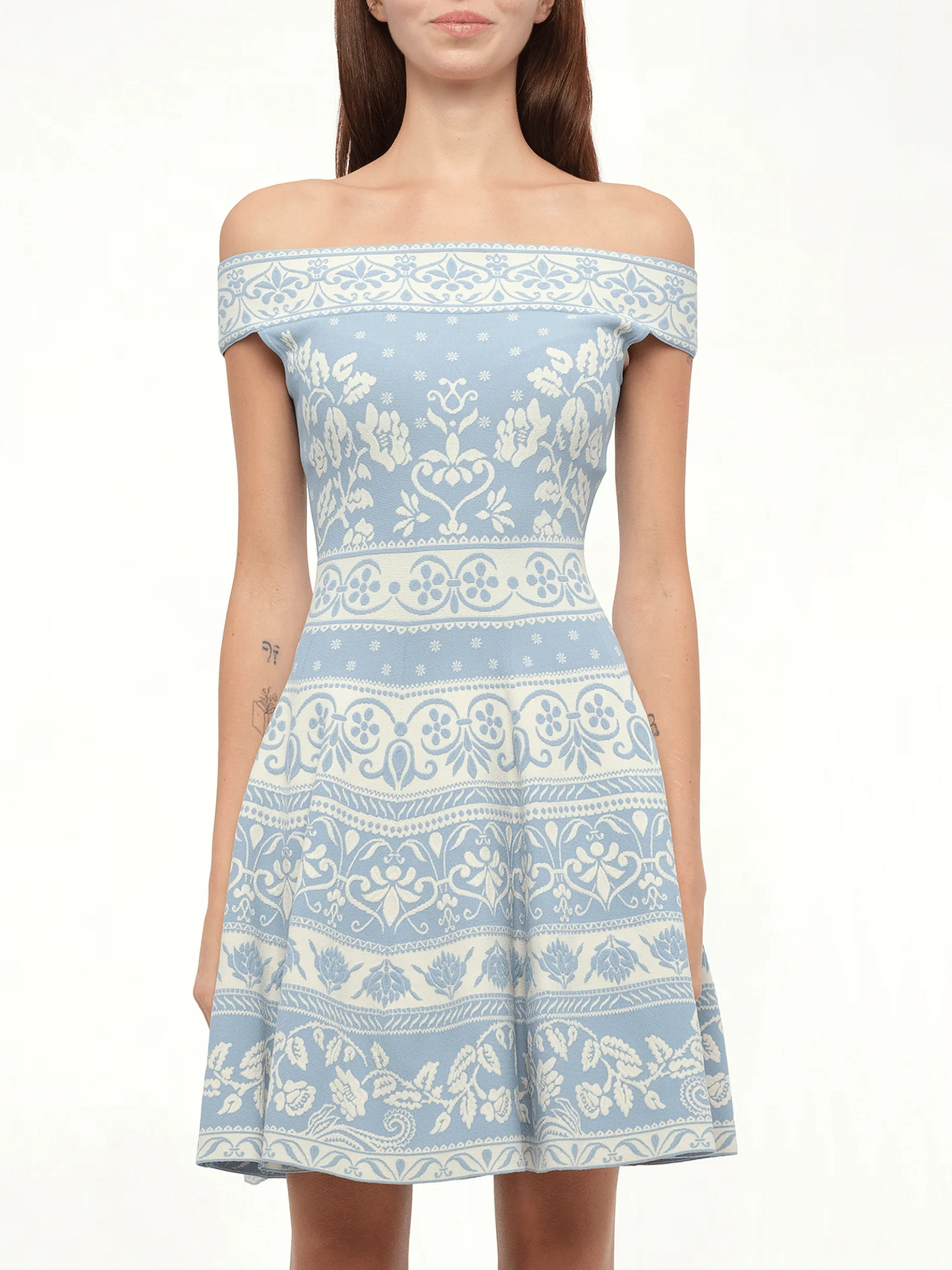 Floral Jacq Dress in Sky Blue