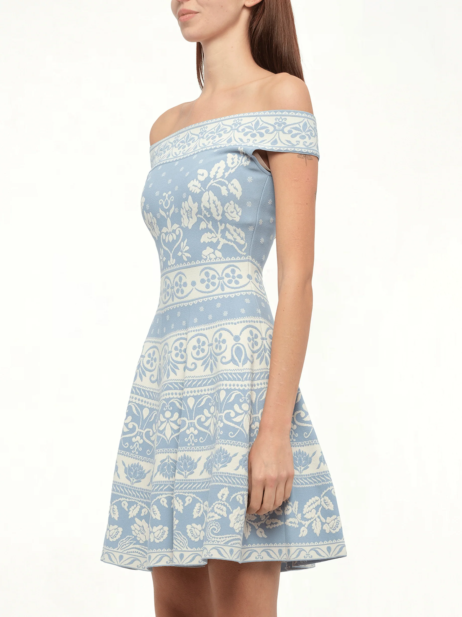 Floral Jacq Dress in Sky Blue - Image 2