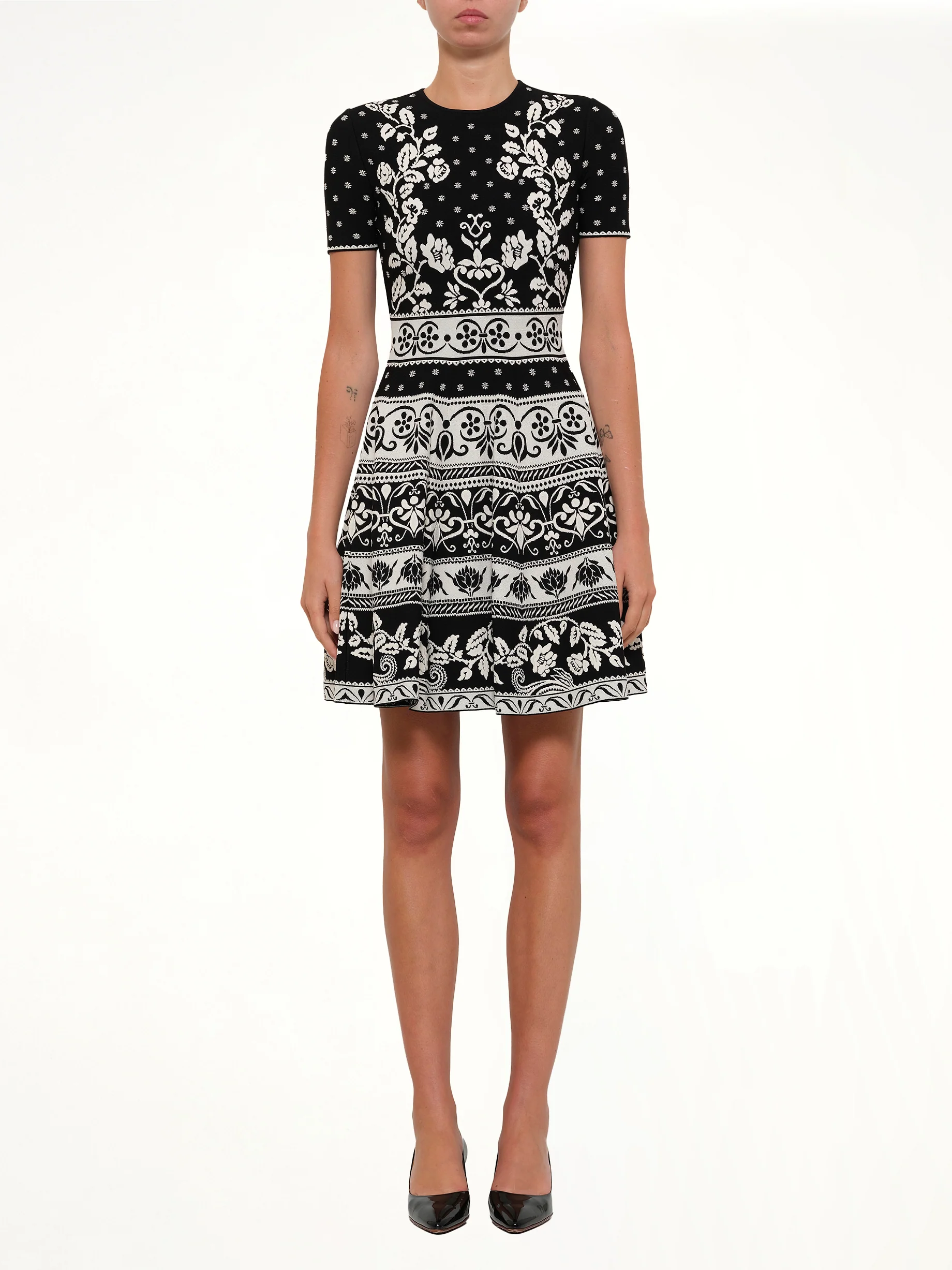 Floral Mini Dress in Black - Image 2
