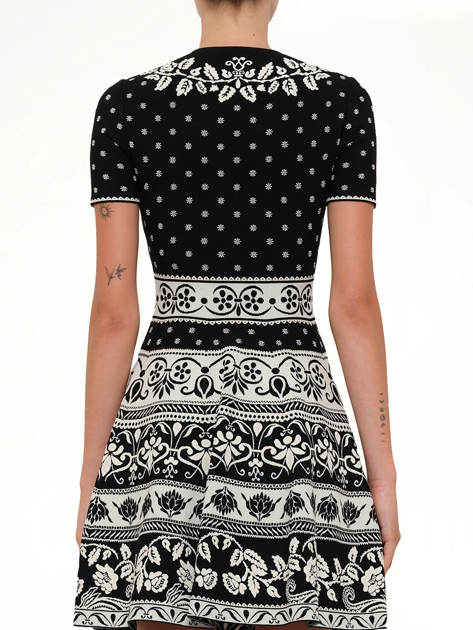 Floral Mini Dress in Black - Image 3