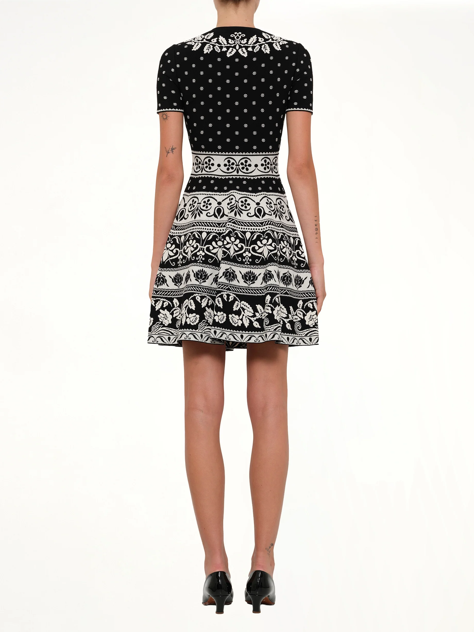 Floral Mini Dress in Black - Image 4