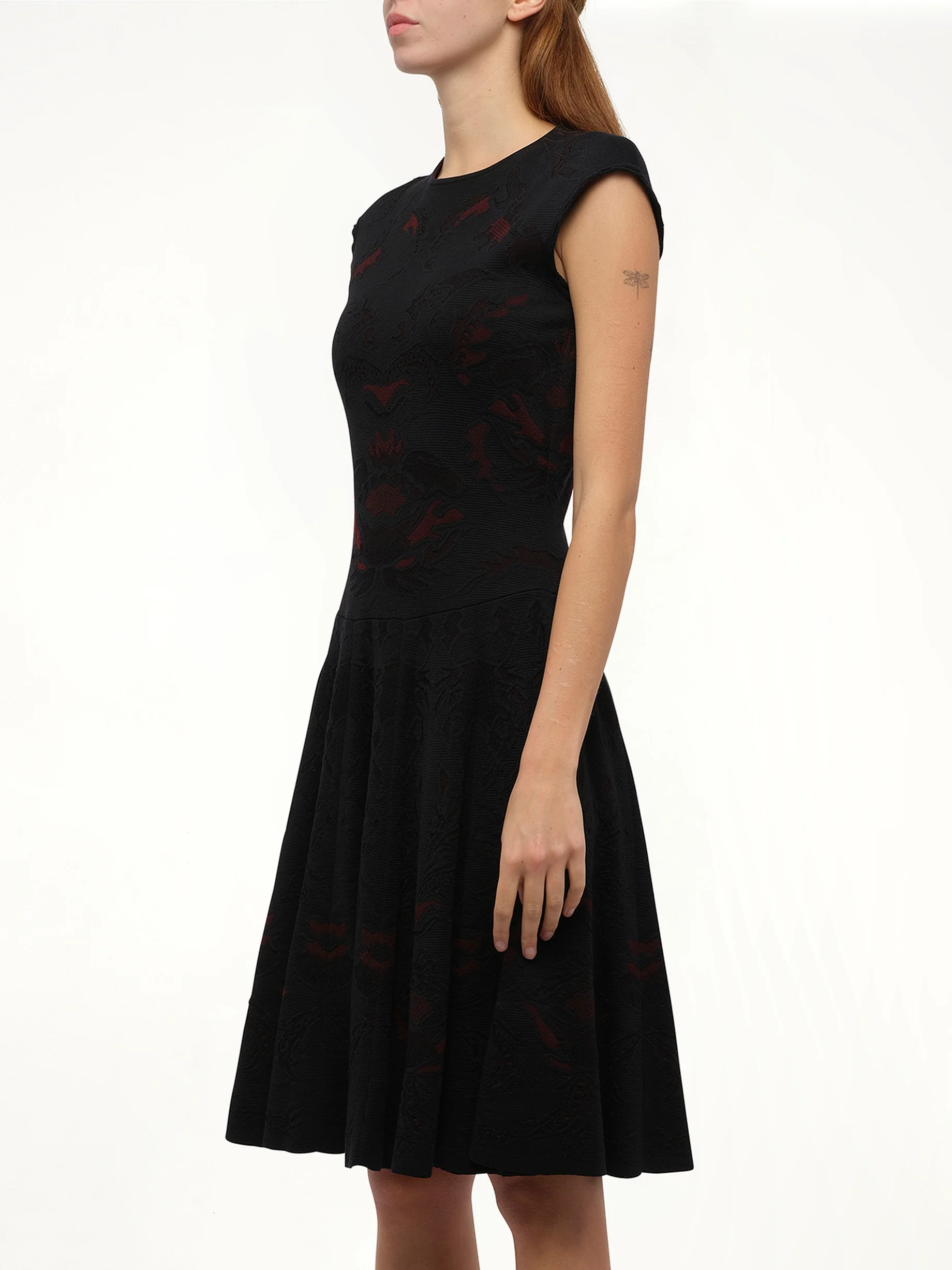 Amq - Flower Lace Dress in Black046 - Image 2