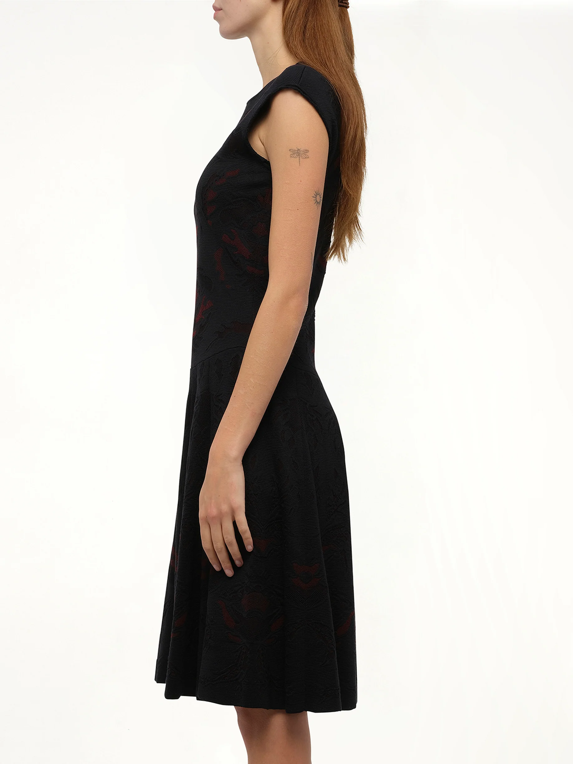 Amq - Flower Lace Dress in Black046 - Image 5
