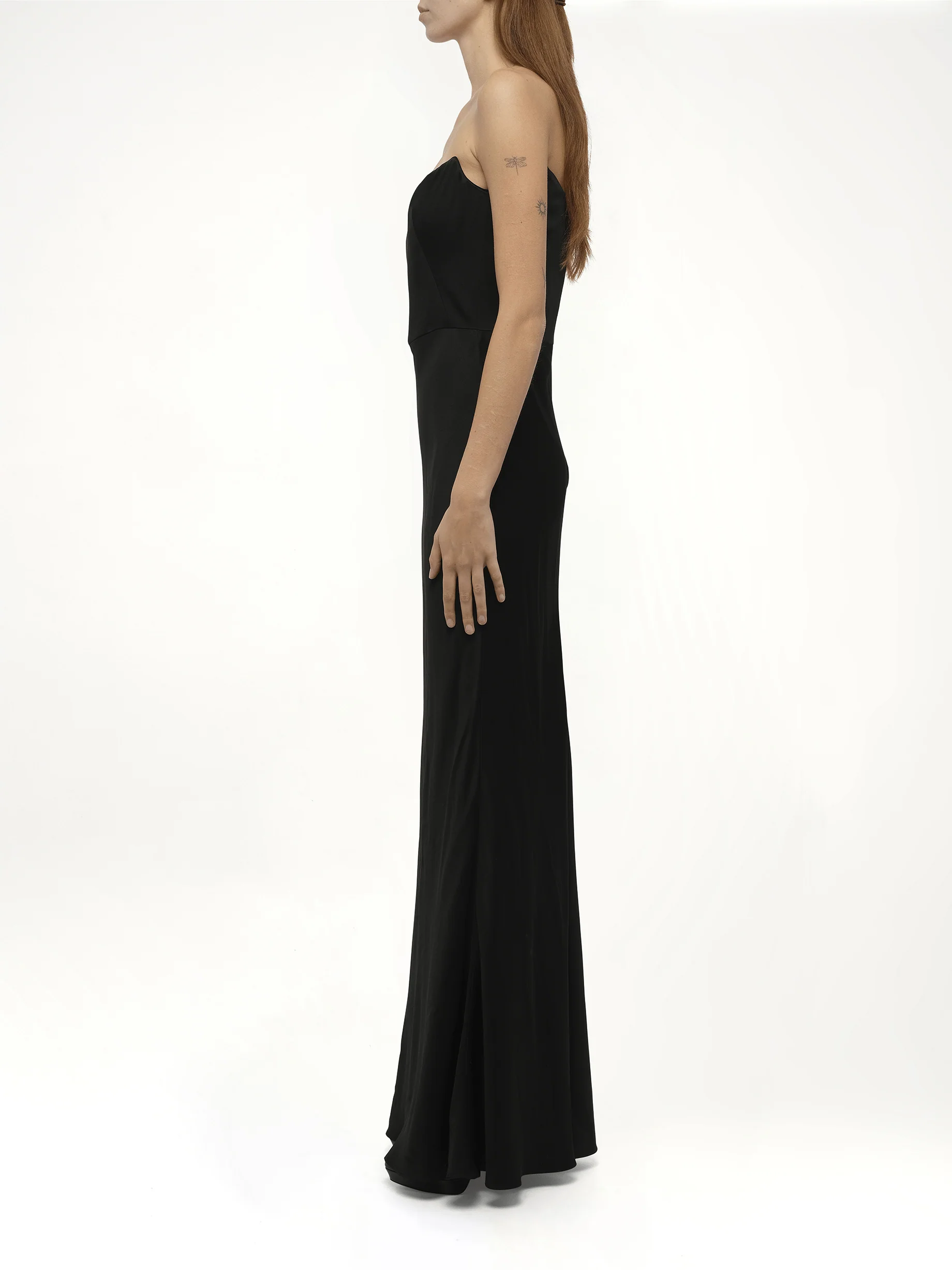 Amq - Fluid Satin Dress in Black - Image 4