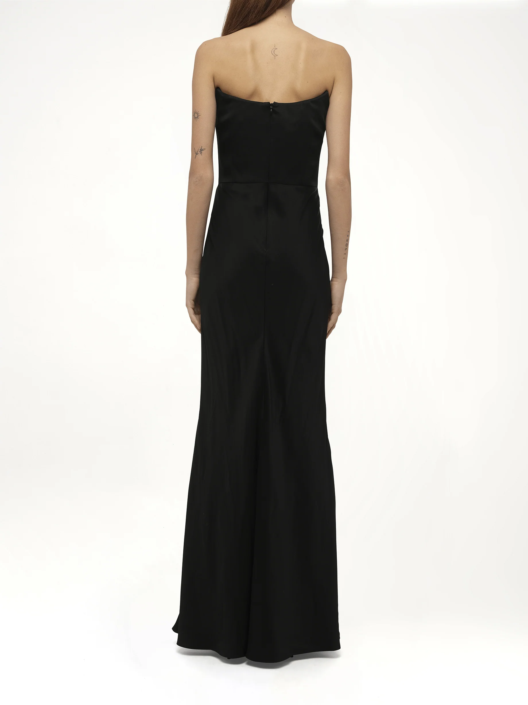 Amq - Fluid Satin Dress in Black - Image 5
