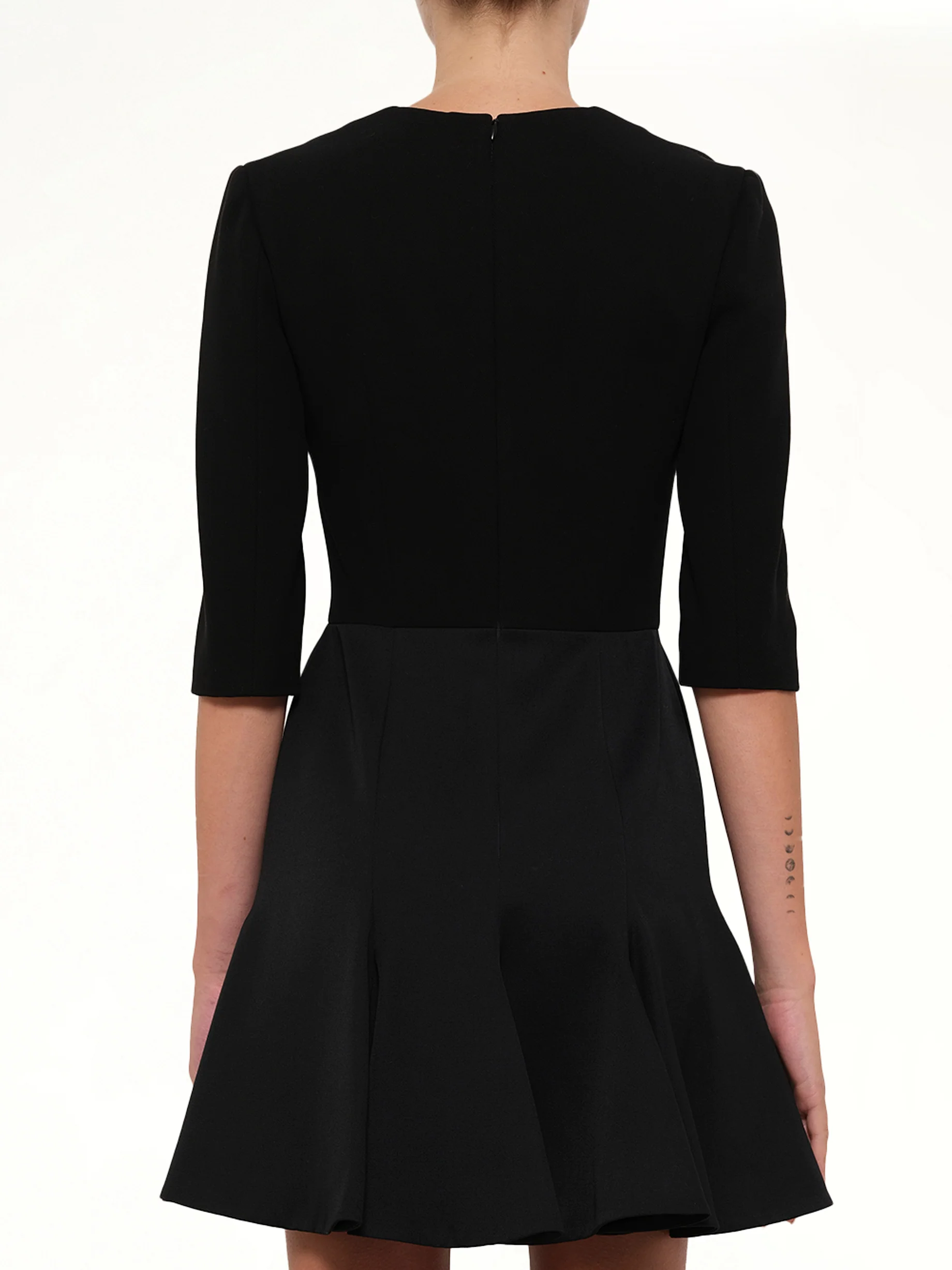 Godet Mini Dress in Black - Image 3