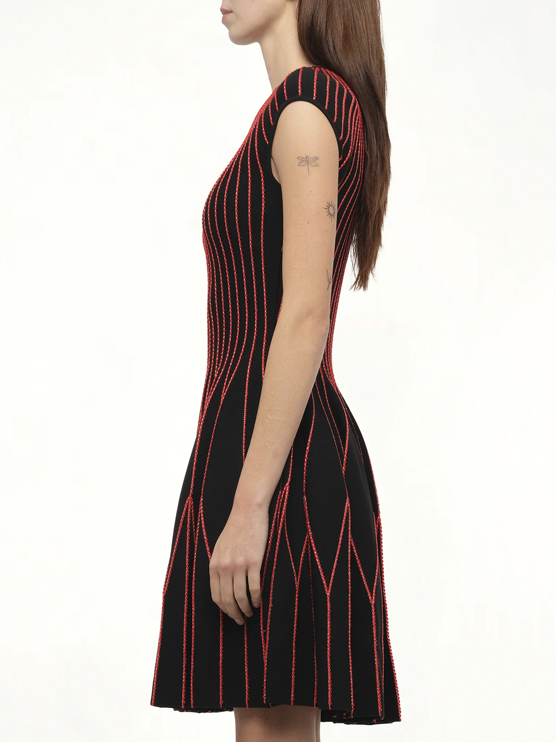 Knit Dress in Multi Black/Red - Image 5