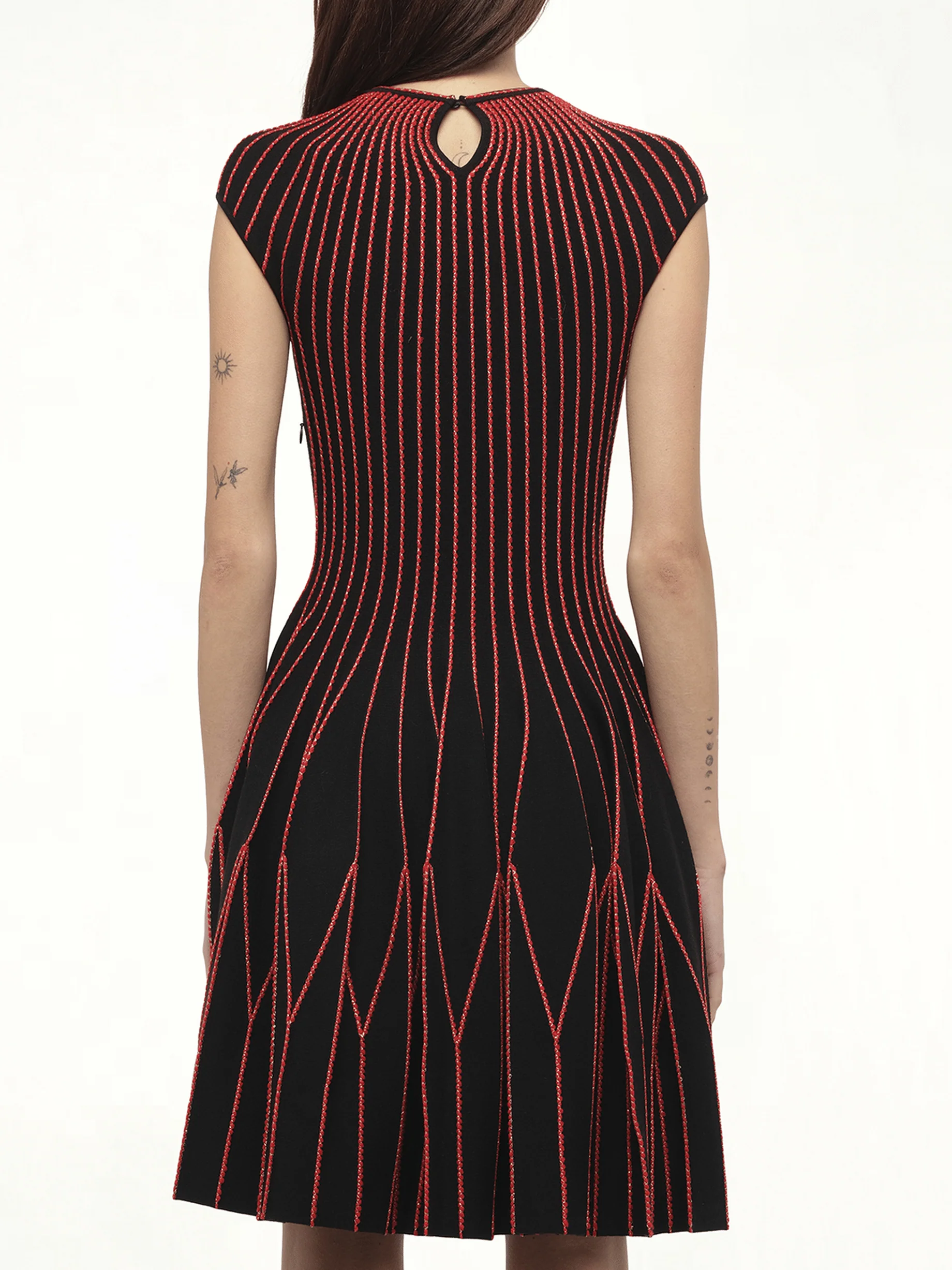 Knit Dress in Multi Black/Red - Image 6