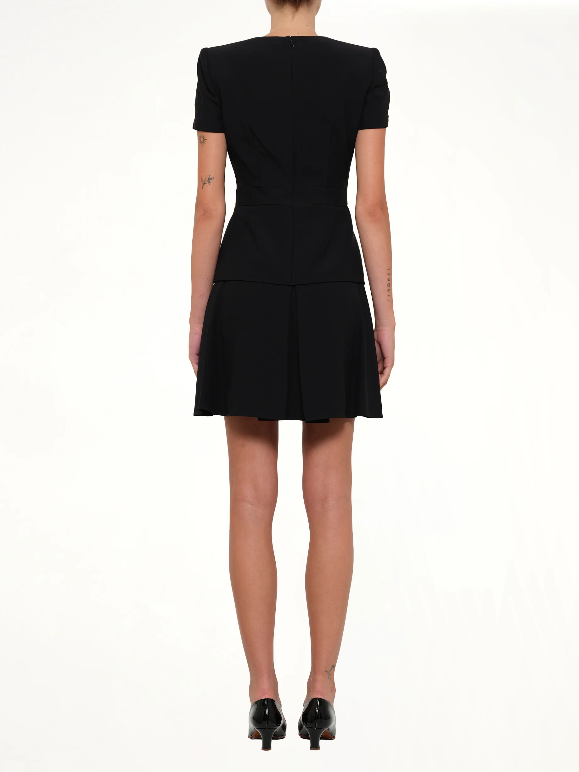 Leaf Crepe Dress in Black - Image 4
