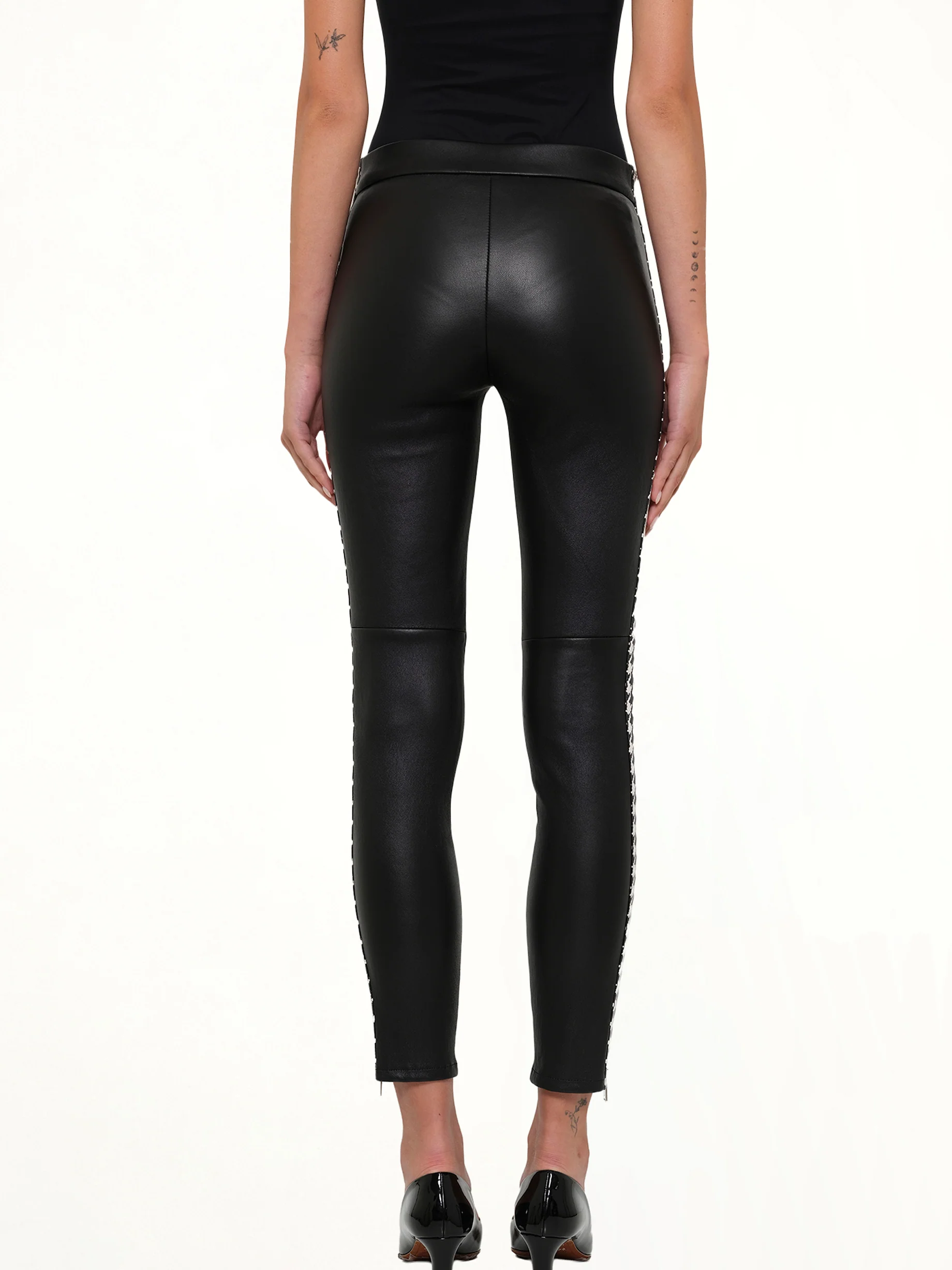 Leather Leggings in Black - Image 3