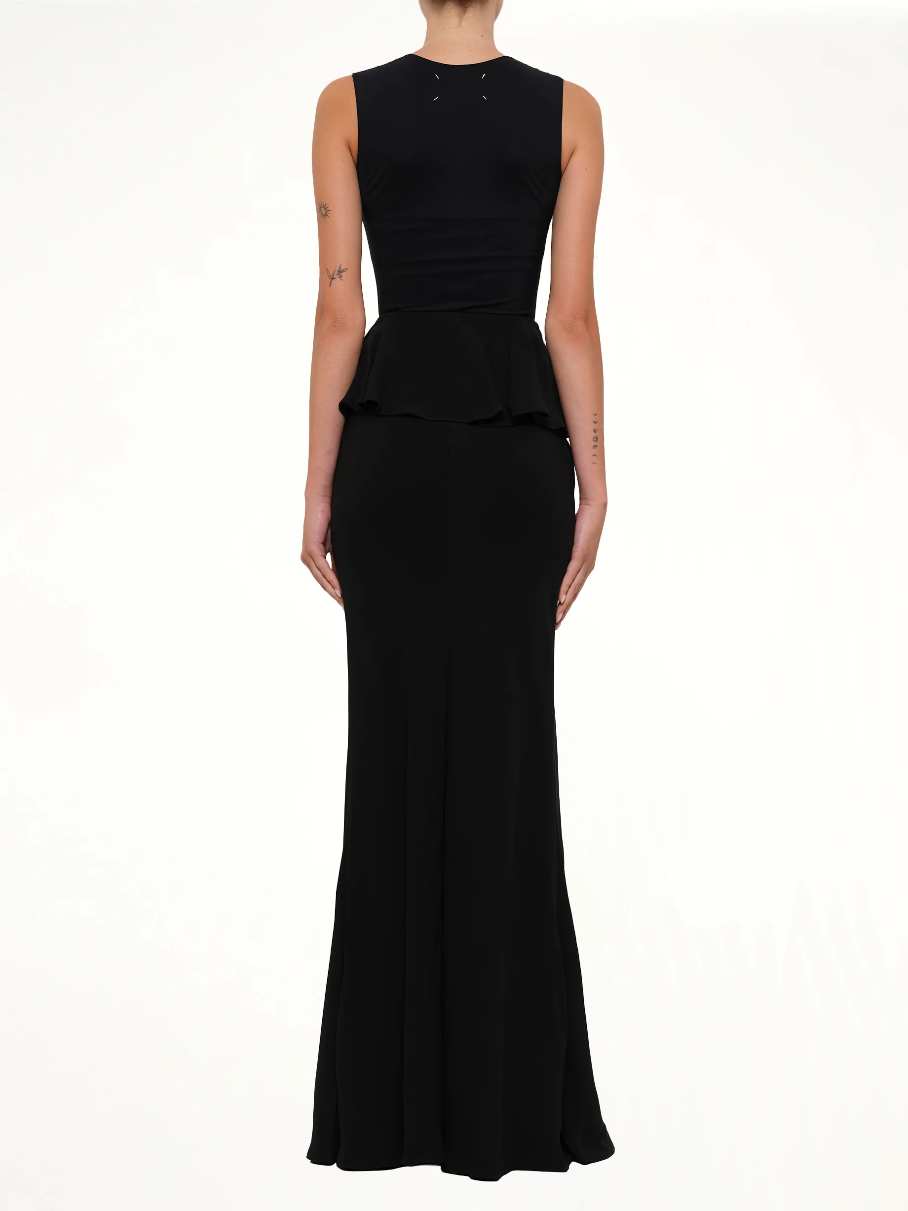 Long Drape Skirt in Black - Image 4