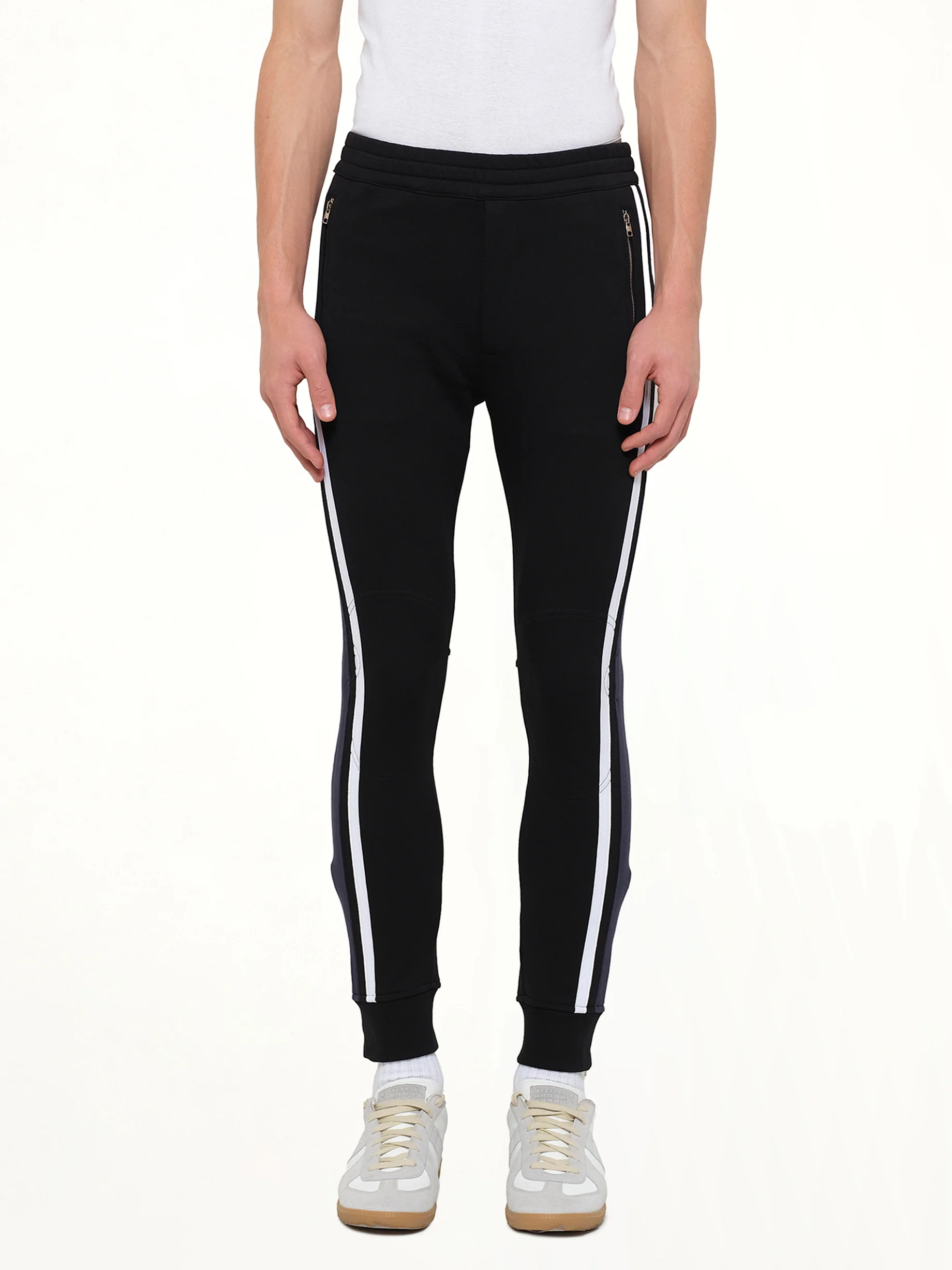 Embroidered Sweat Pants in Black